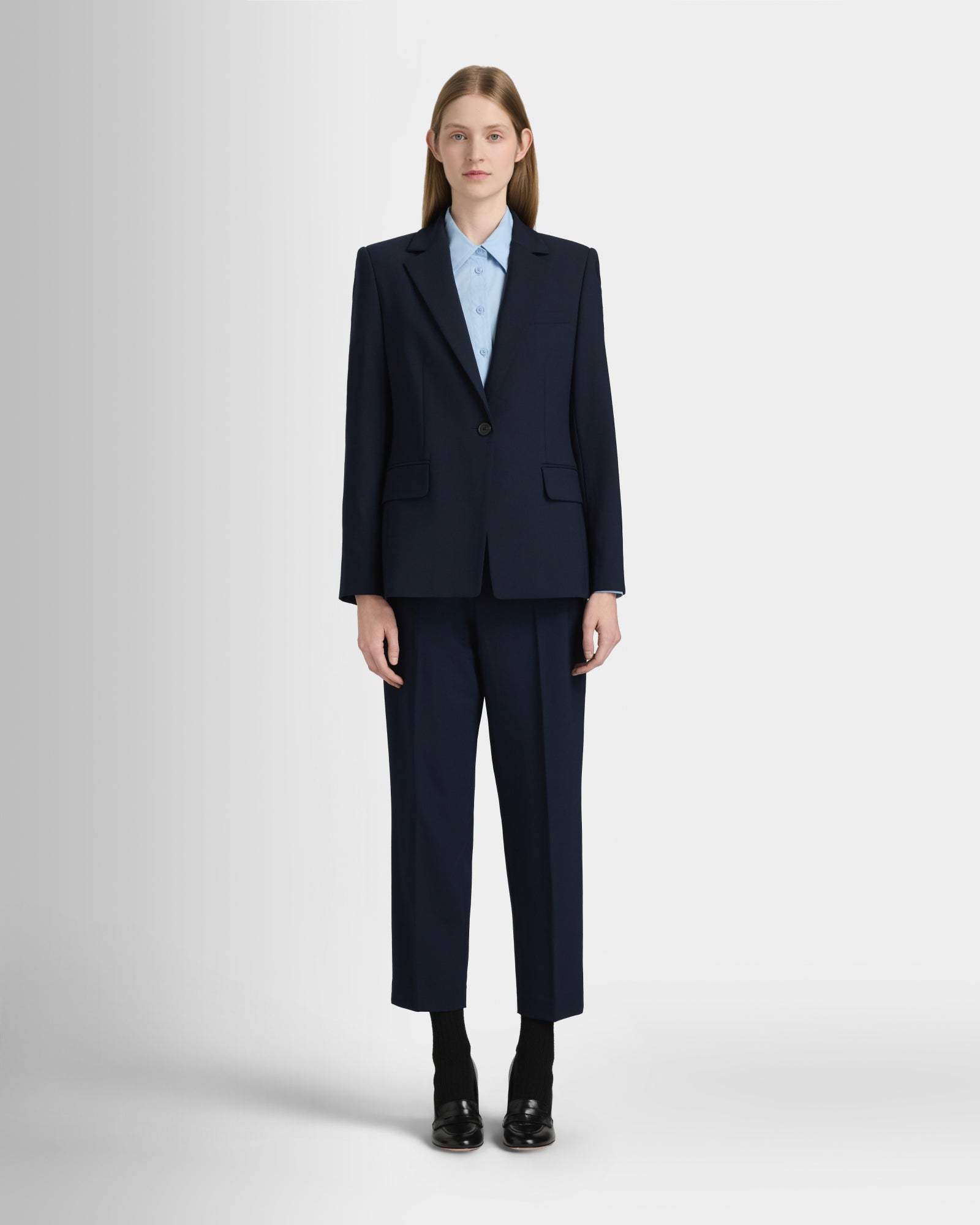 Women's Navy Cutaway Borrem Blazer
