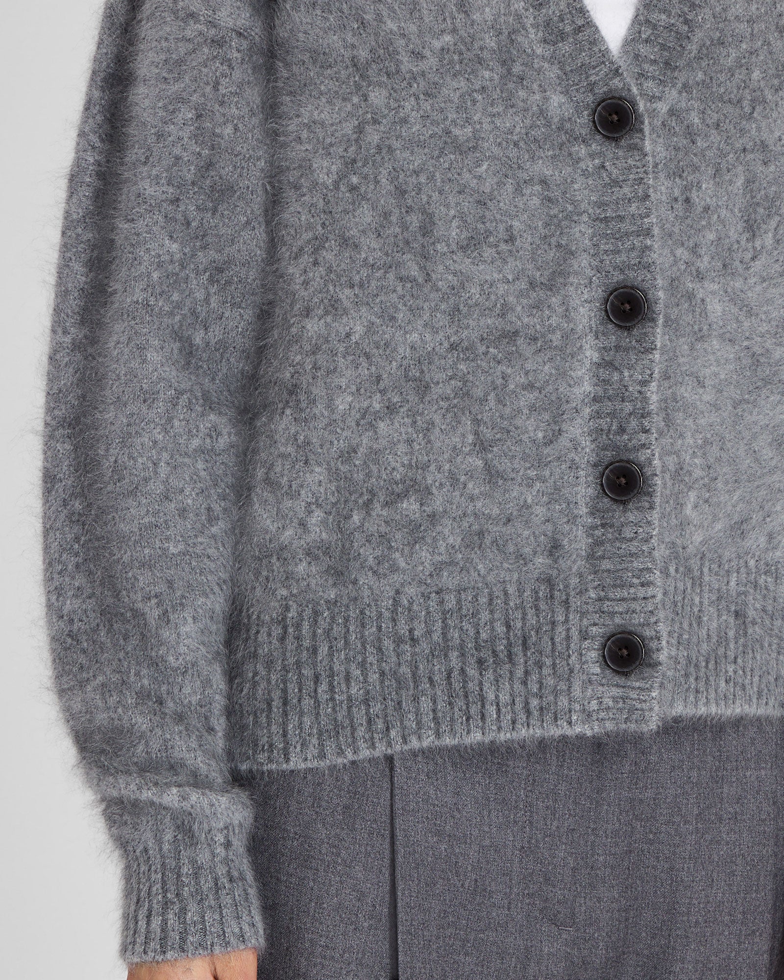 CLUB MONACO - Brushed Cashmere Cardigan - Medium Heather Grey