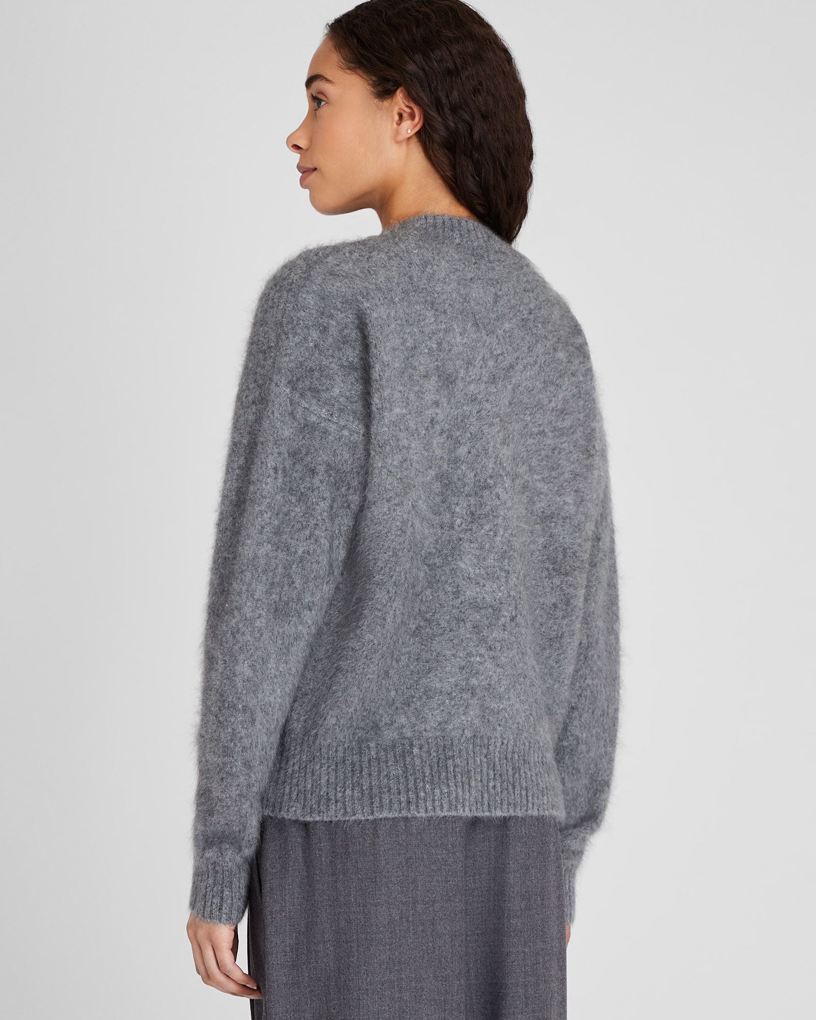 CLUB MONACO - Brushed Cashmere Cardigan - Medium Heather Grey