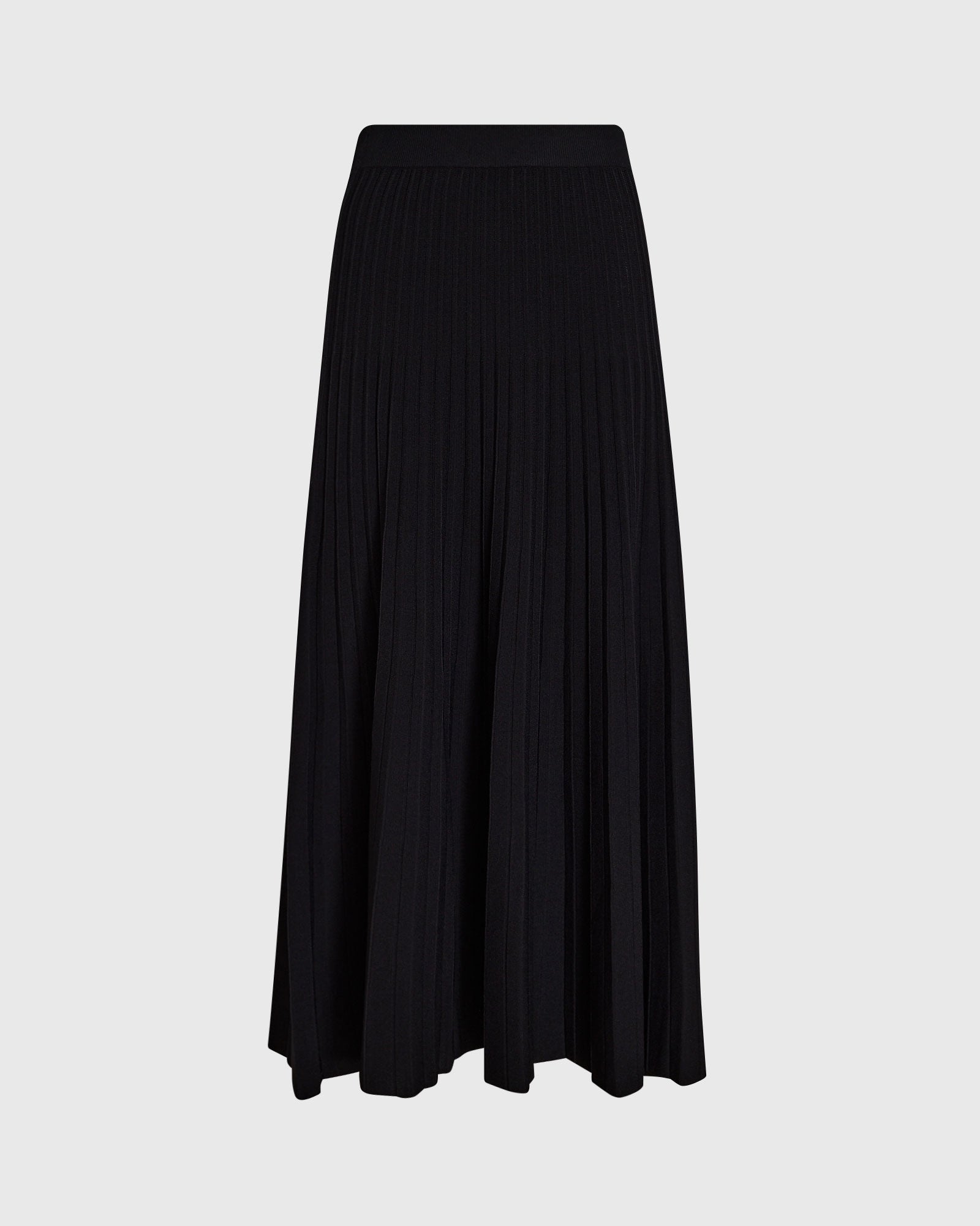 CLUB MONACO - Sunburst Pleat Ribbed Knit Midi Skirt - Black