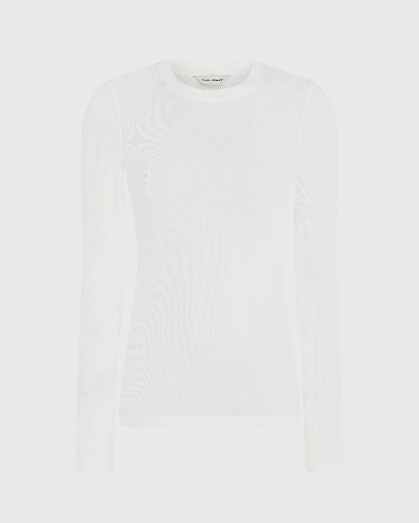 CLUB MONACO - Ribbed Cotton Long-Sleeve Tee - White