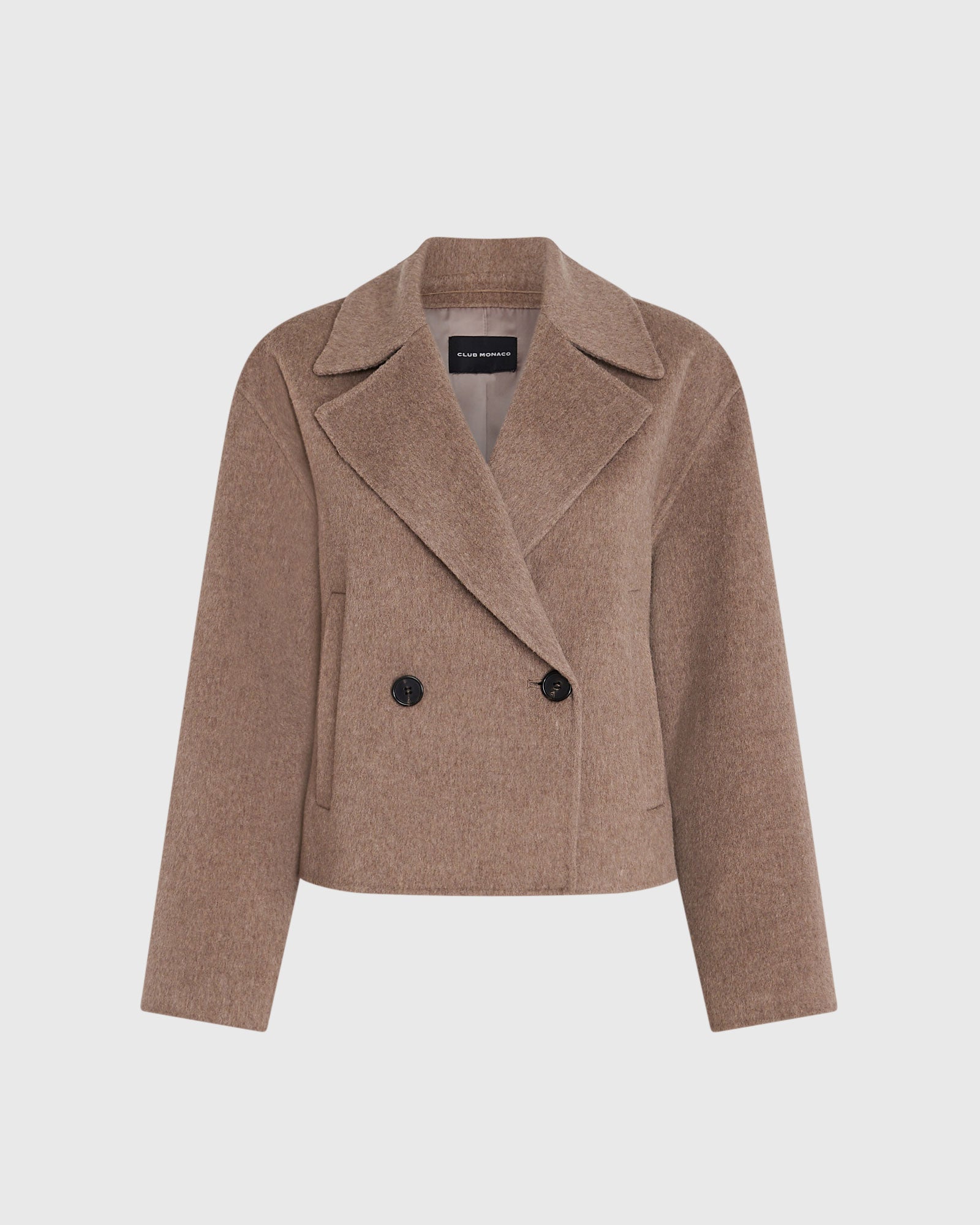 CLUB MONACO - Capsule Cashmere Blend Short Peacoat - Caramel
