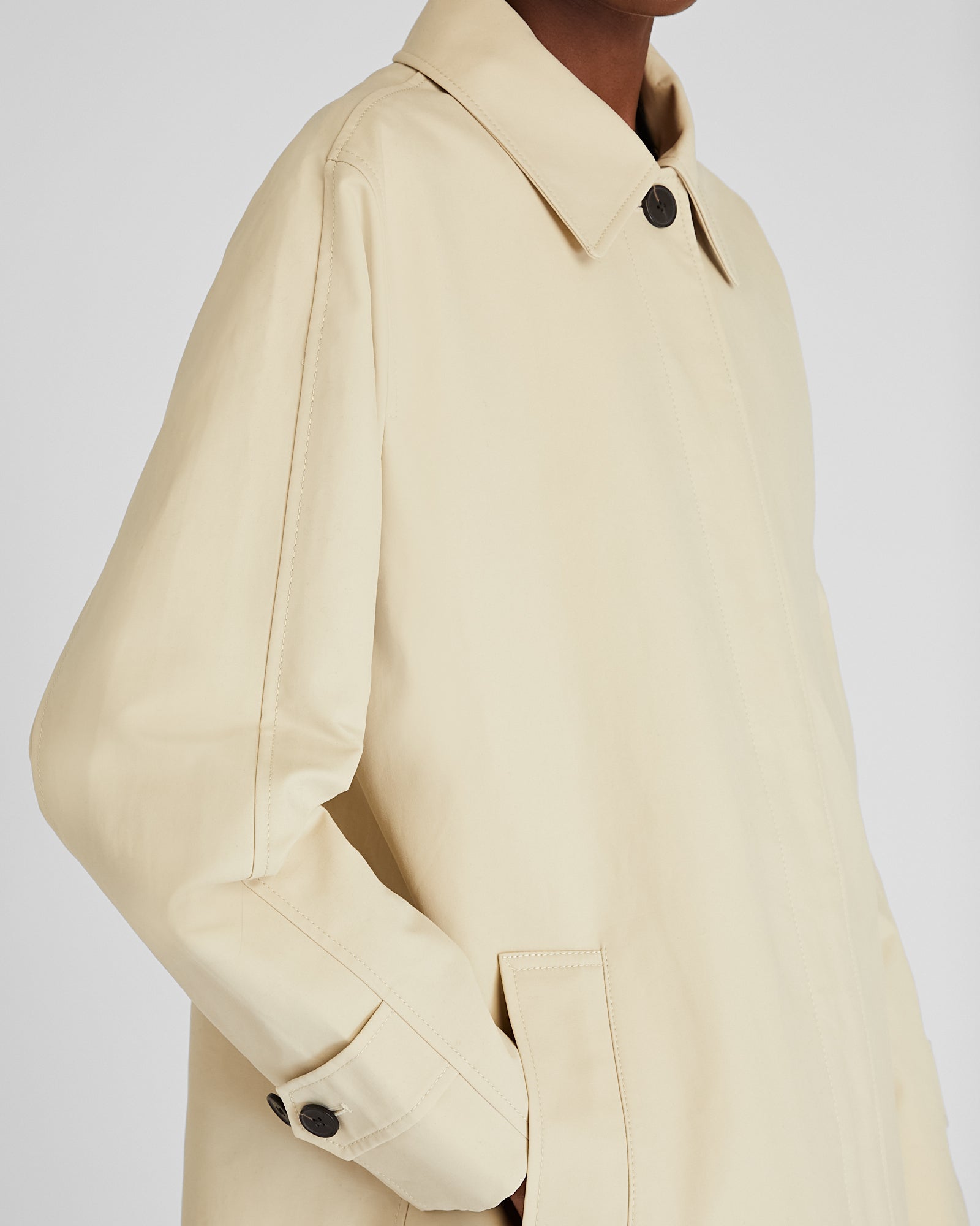 CLUB MONACO - Gabardine Mac Coat - Khaki Stone