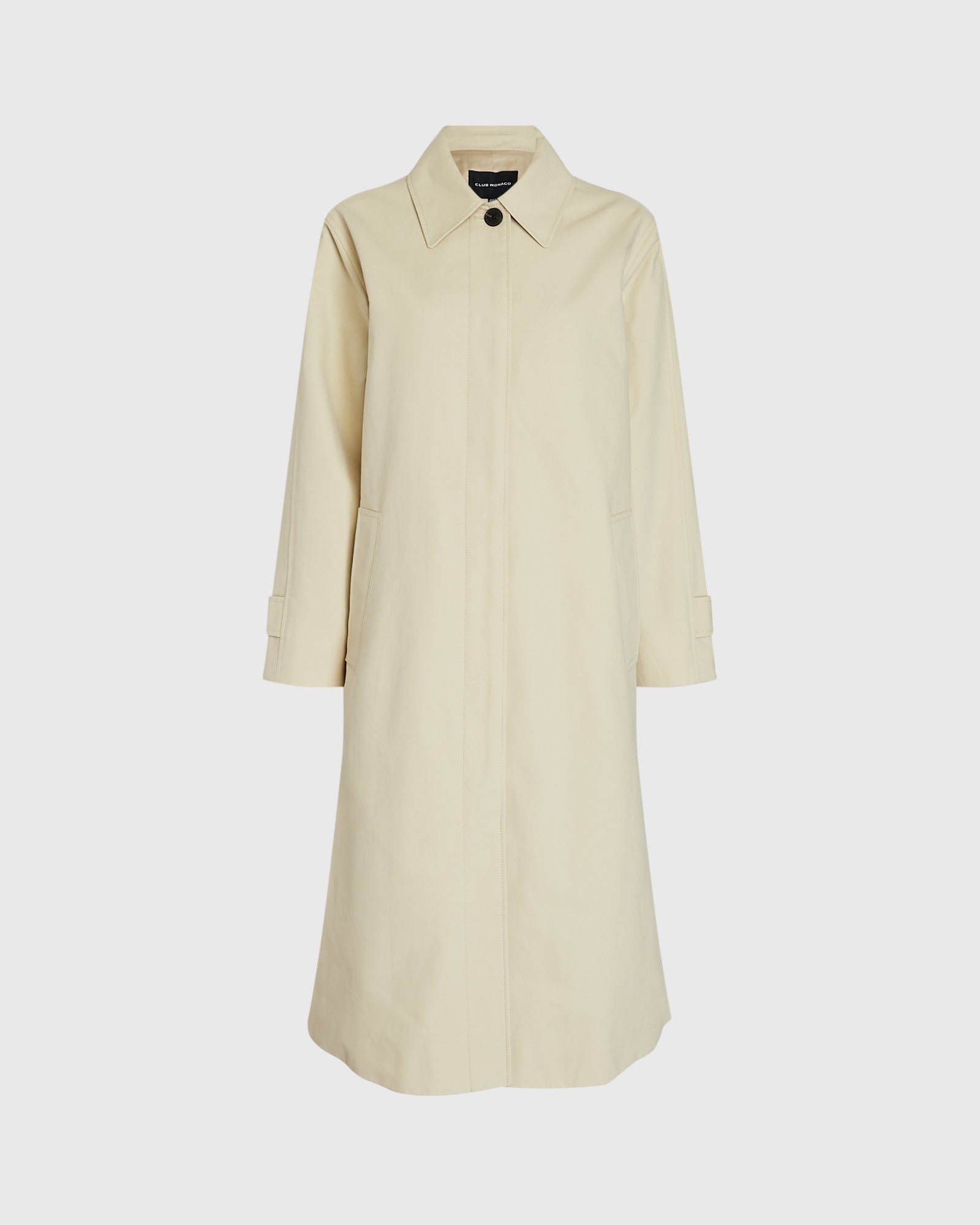 CLUB MONACO - Gabardine Mac Coat - Khaki Stone