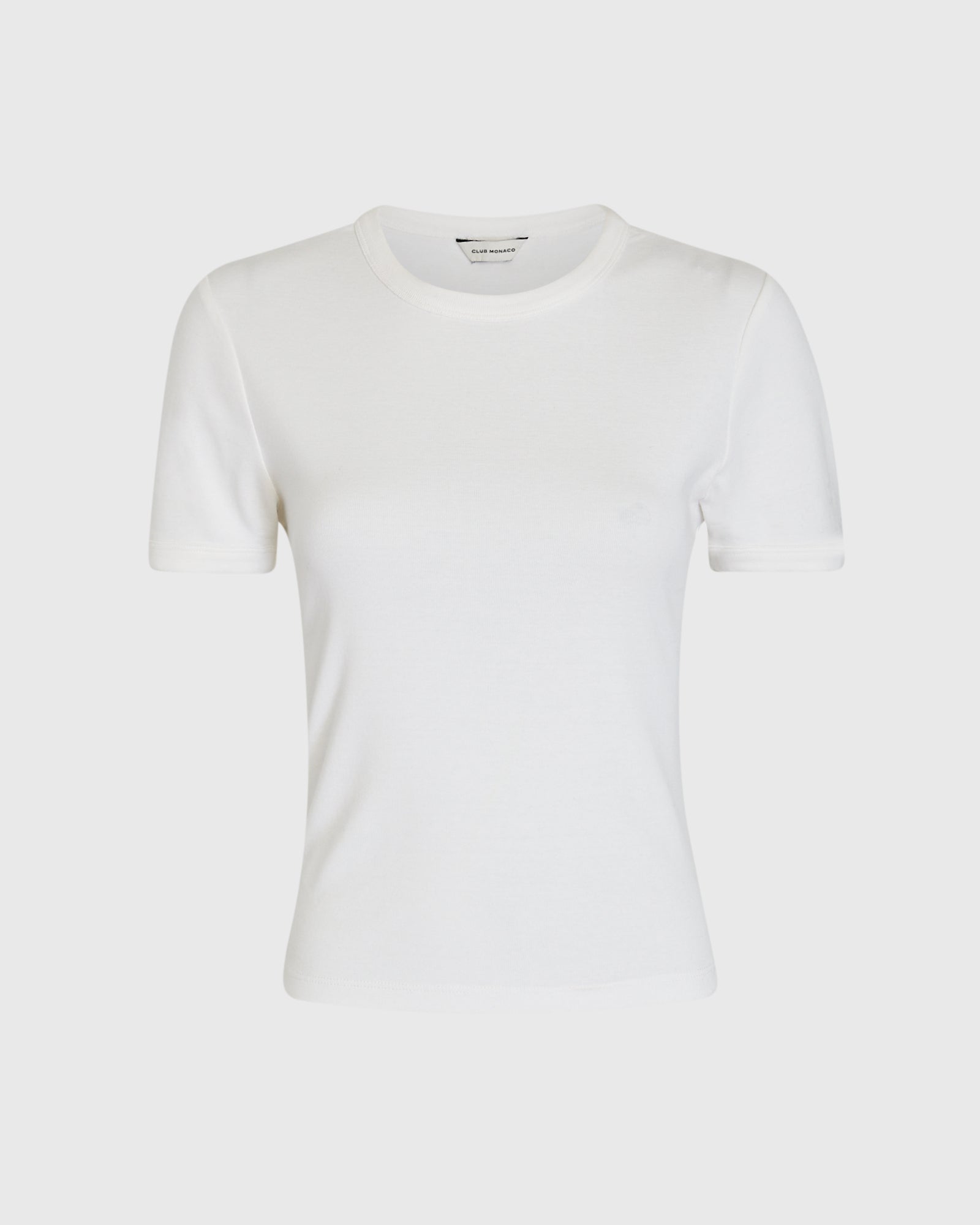 CLUB MONACO - Compact Micro Rib T-Shirt - White