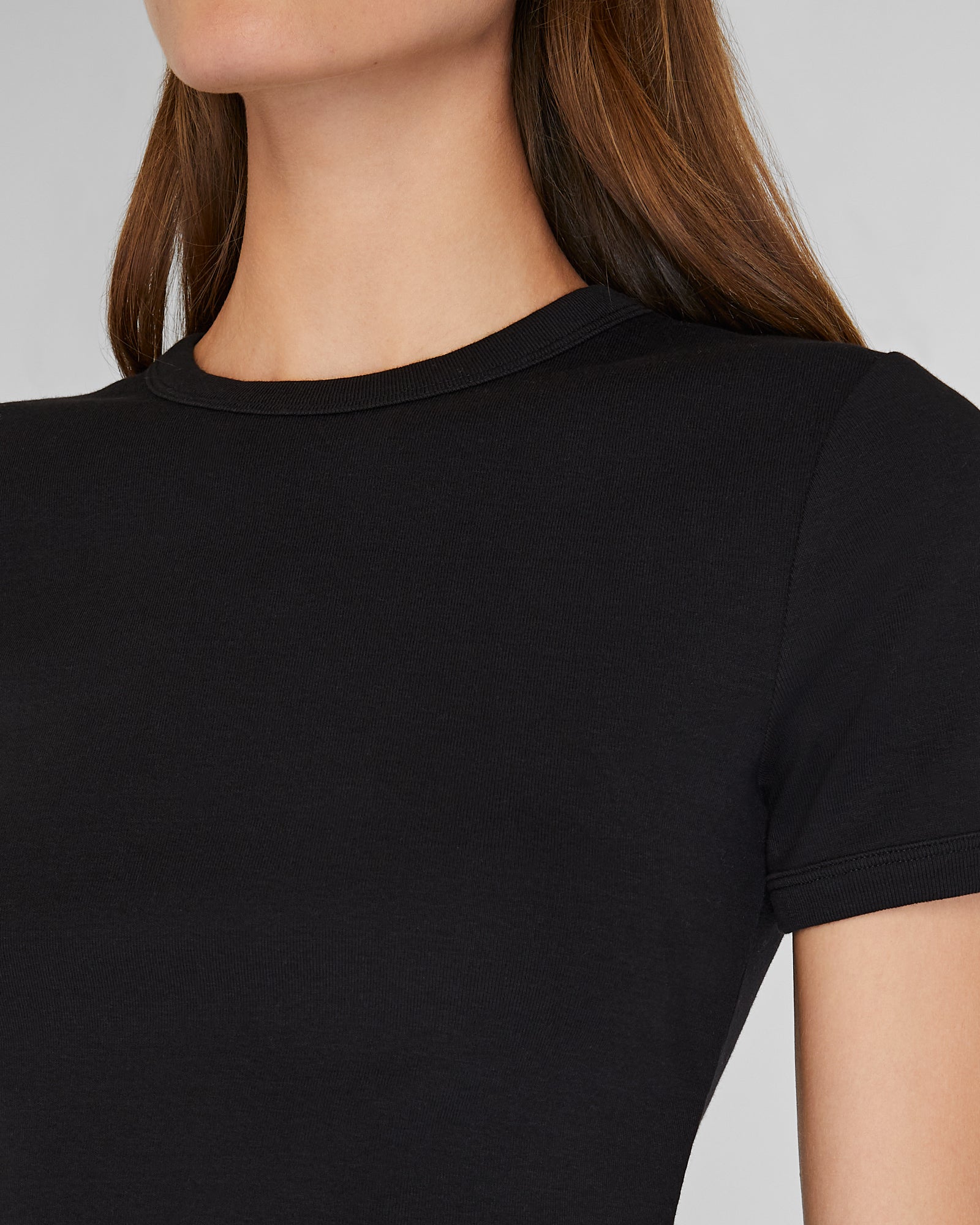 CLUB MONACO - Compact Micro Rib Tee - Black