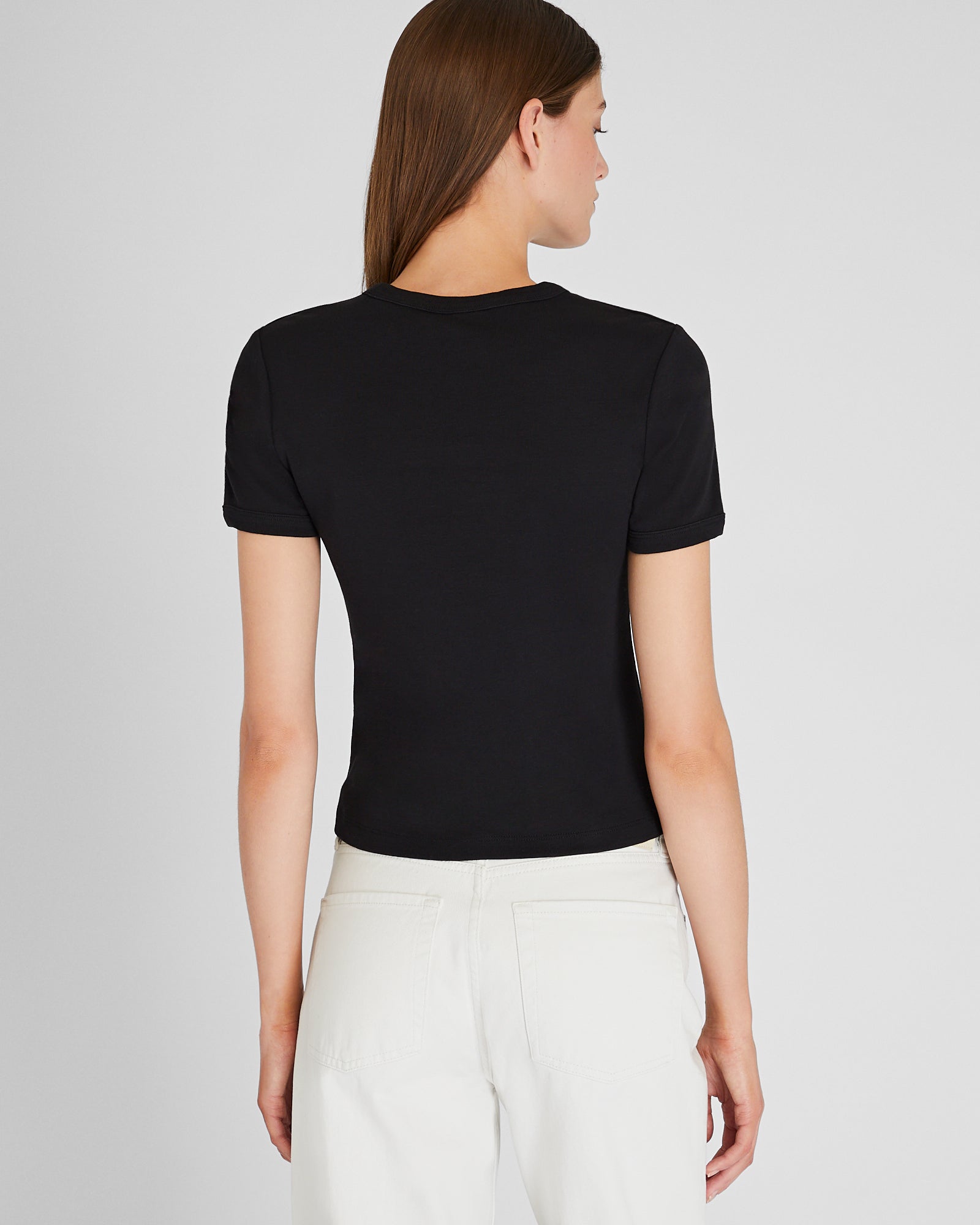 CLUB MONACO - Compact Micro Rib Tee - Black
