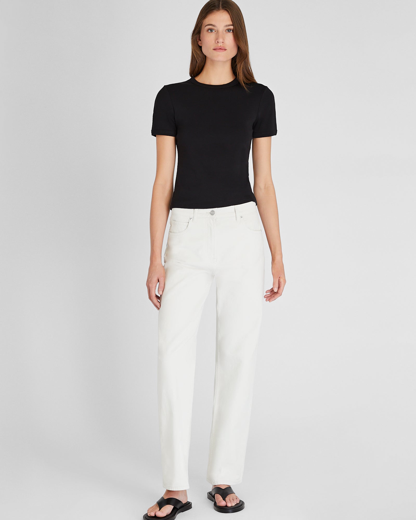 CLUB MONACO - Compact Micro Rib Tee - Black