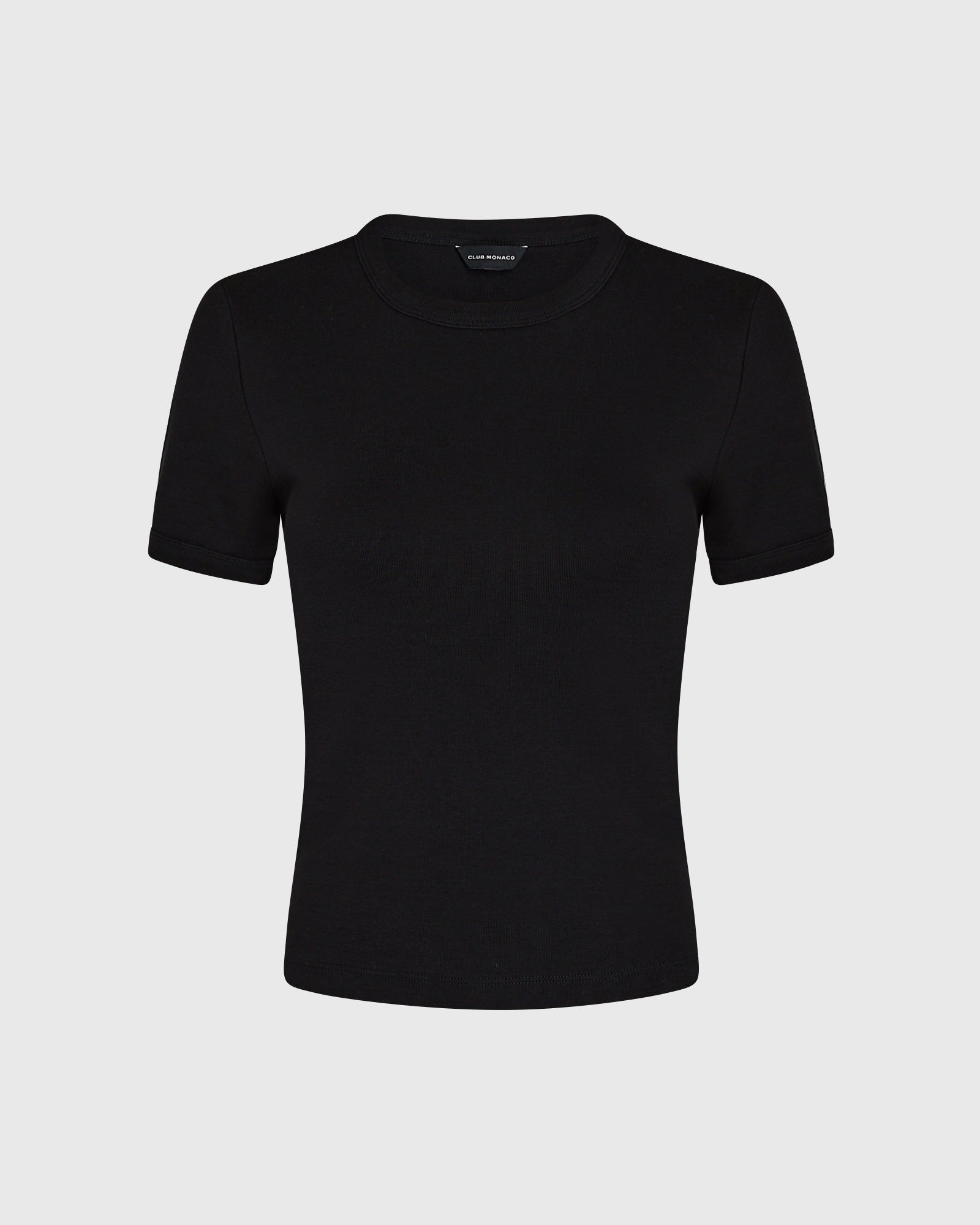 CLUB MONACO - Compact Micro Rib Tee - Black