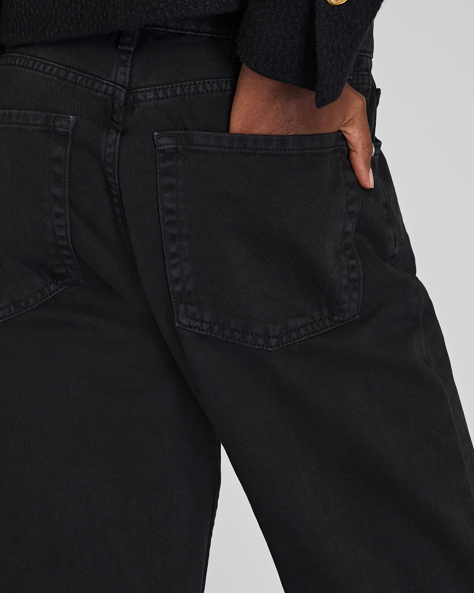 CLUB MONACO - Pantalon en sergé de coton à jambe droite - Noir
