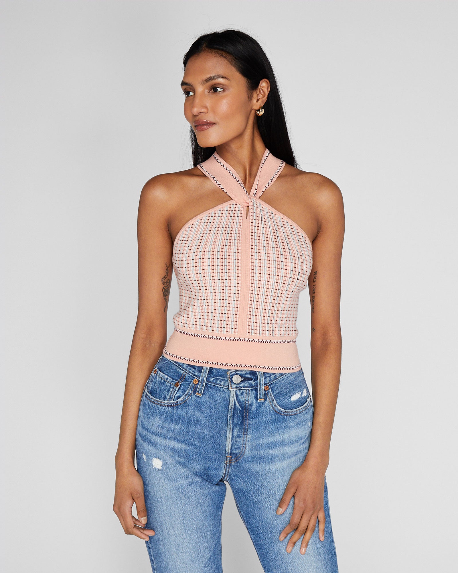 Women's Peach Raeni Knit Tank | Club Monaco US