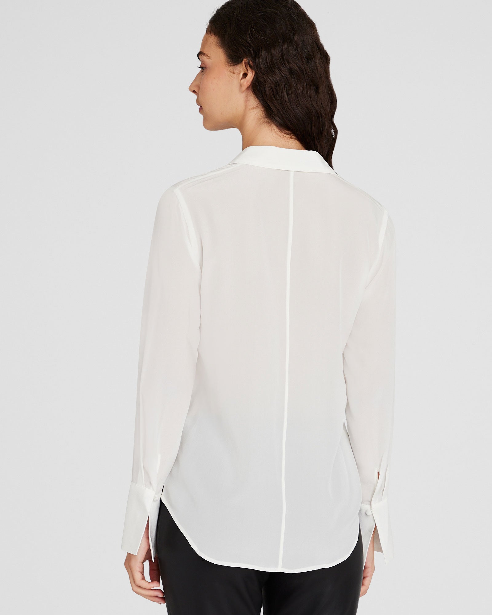 CLUB MONACO - Chemise en soie Helek - Blanc De Blanc