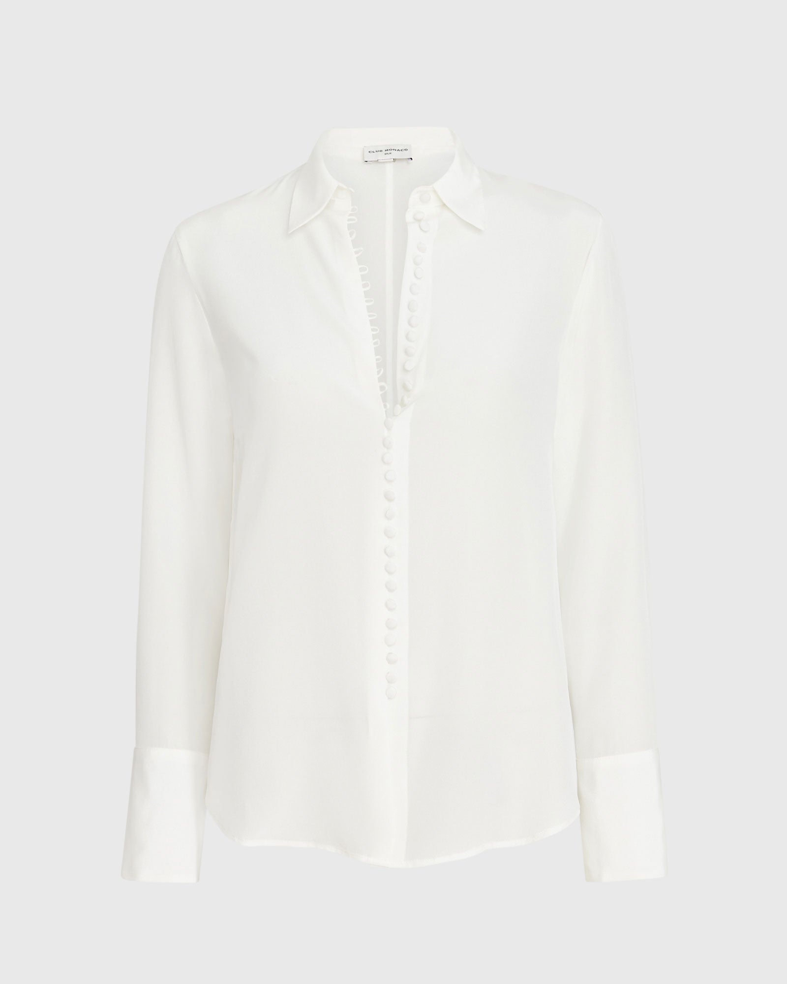 CLUB MONACO - Chemise en soie Helek - Blanc De Blanc