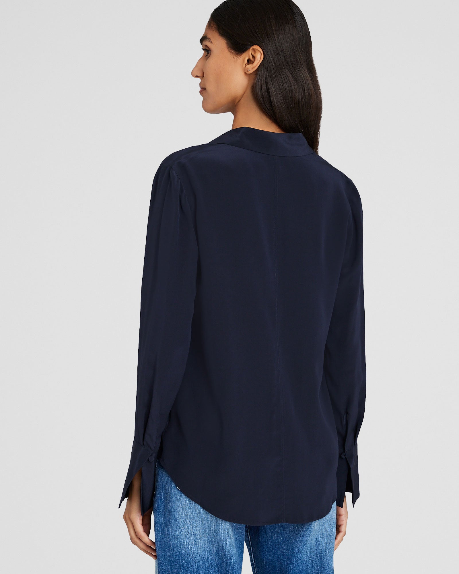 CLUB MONACO - Helek Silk Shirt - Navy