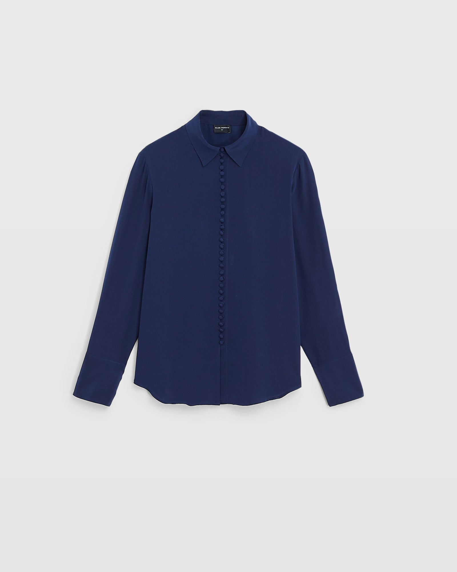 CLUB MONACO - Helek Silk Shirt - Navy