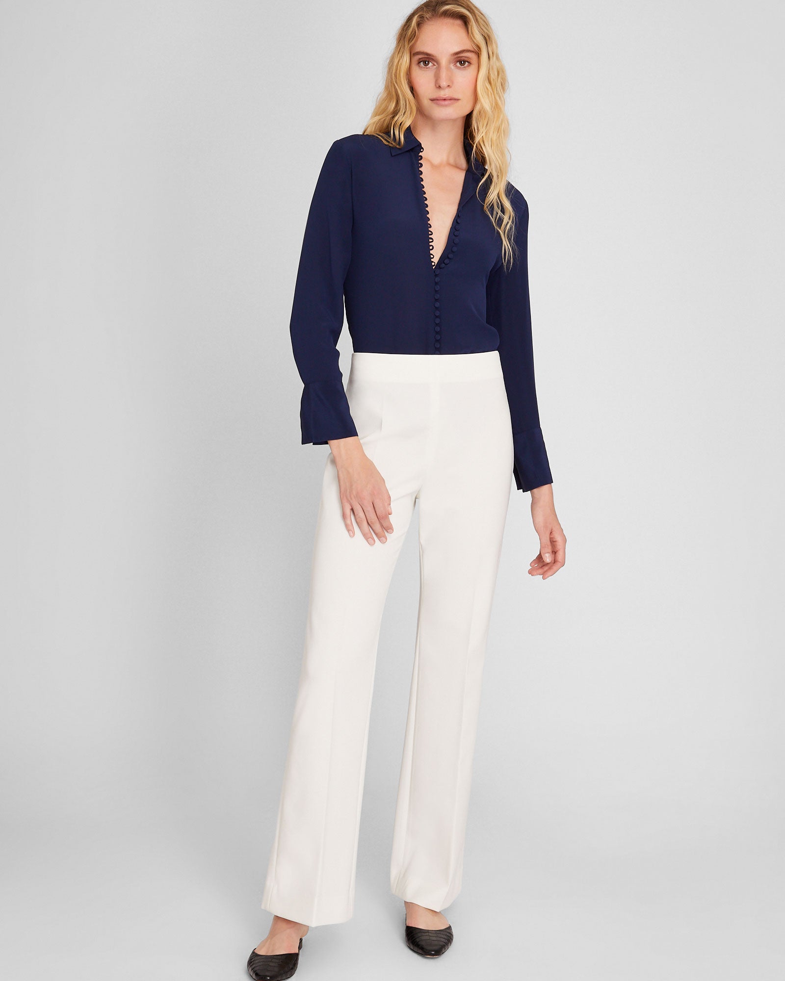 CLUB MONACO - Helek Silk Shirt - Navy