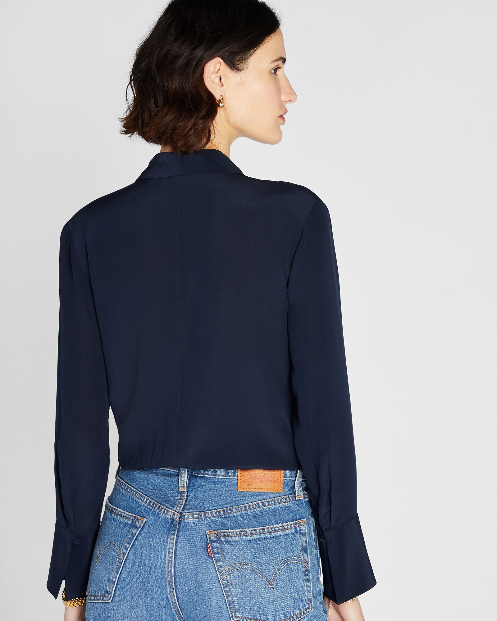CLUB MONACO - Helek Silk Shirt - Dark Navy