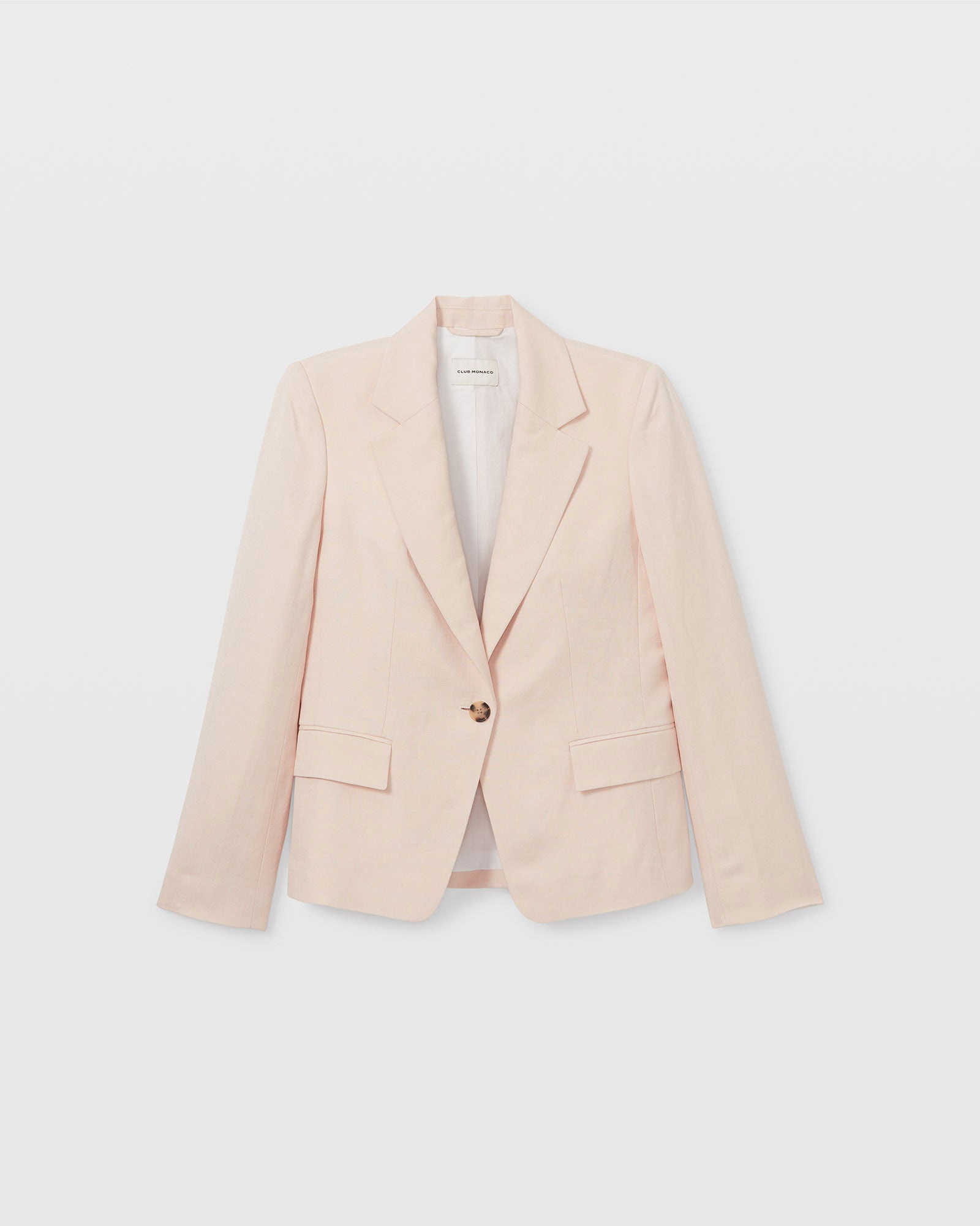 CLUB MONACO - Classic Linen Blend Blazer - White