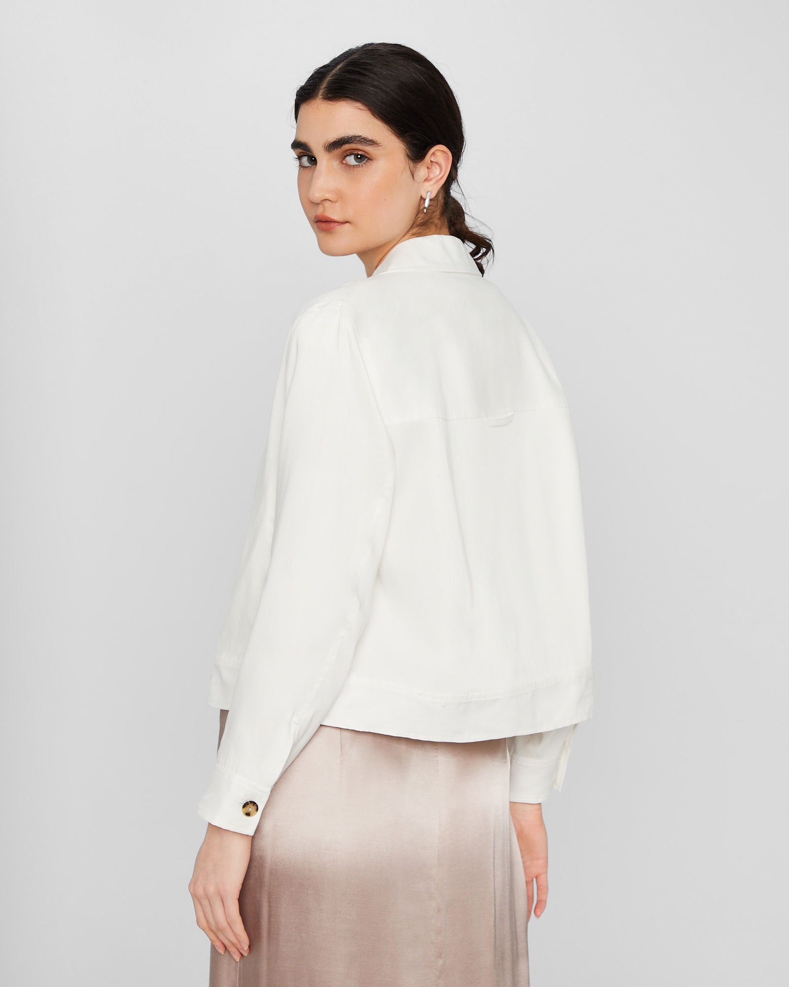 CLUB MONACO - Button Shirt Jacket - White