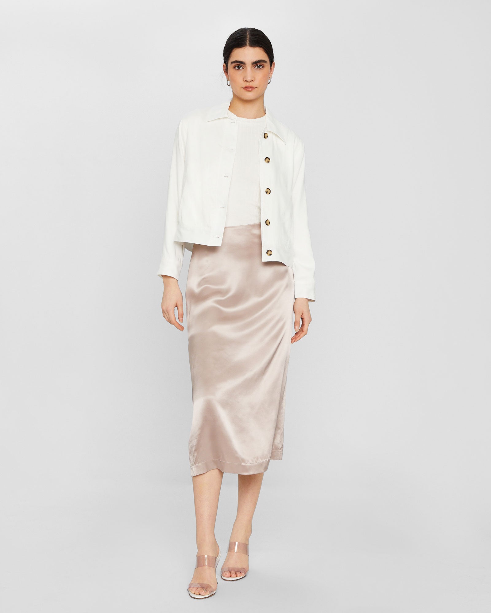 CLUB MONACO - Button Shirt Jacket - White