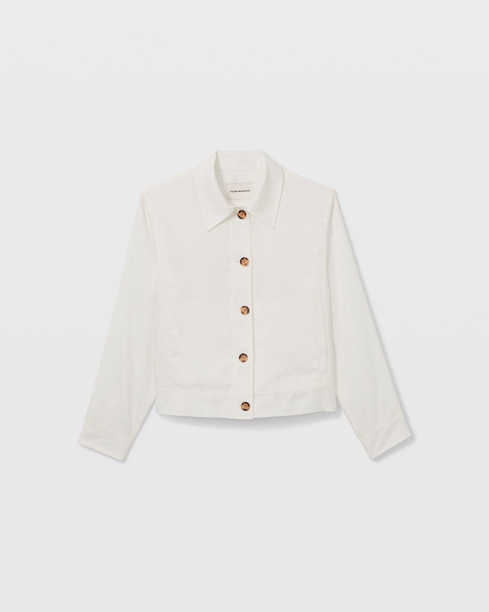 CLUB MONACO - Button Shirt Jacket - White