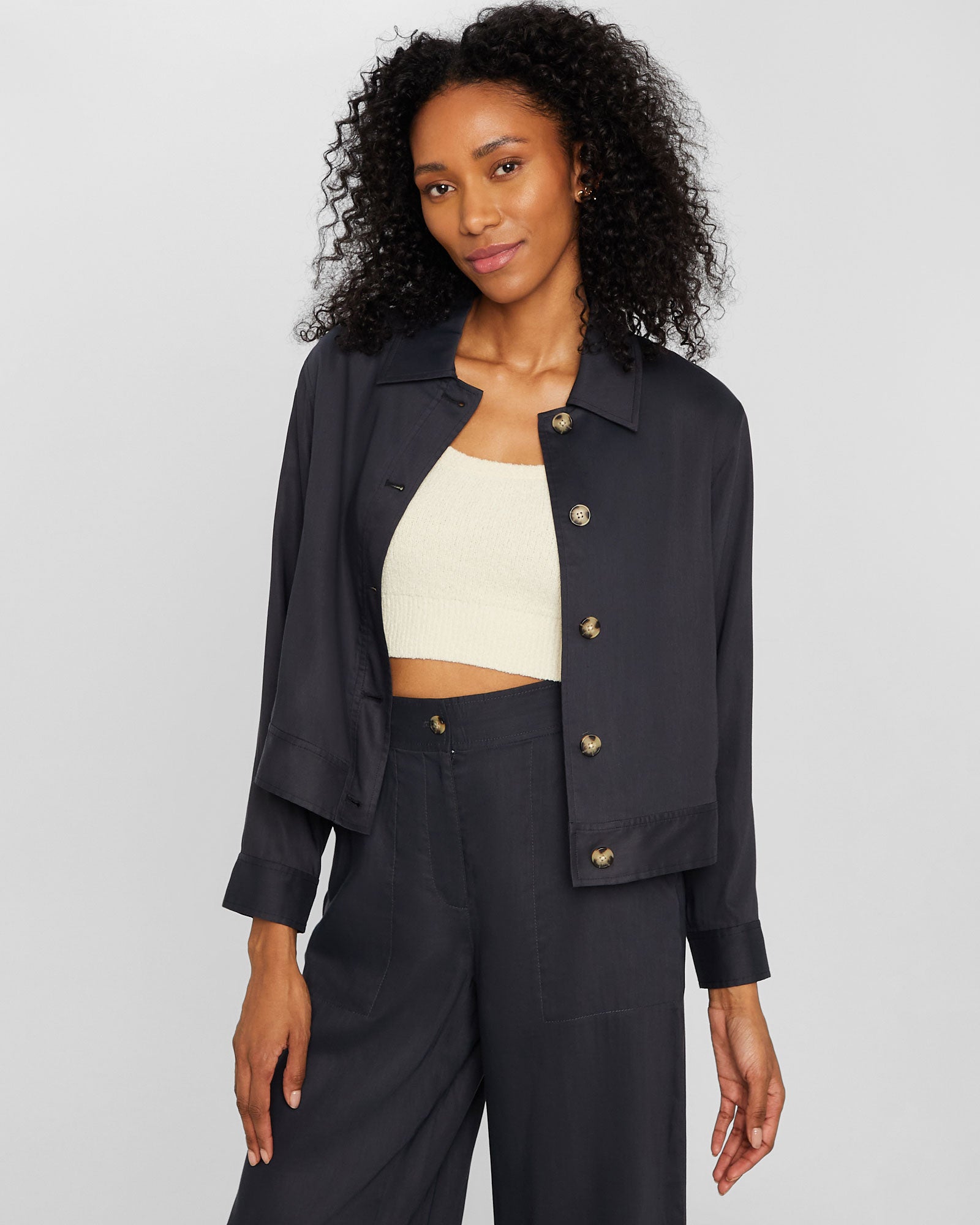 CLUB MONACO - Veste chemise boutonnée - Noir