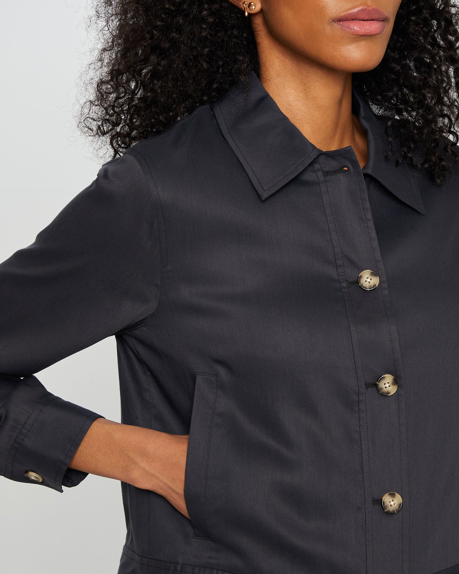 CLUB MONACO - Veste chemise boutonnée - Noir