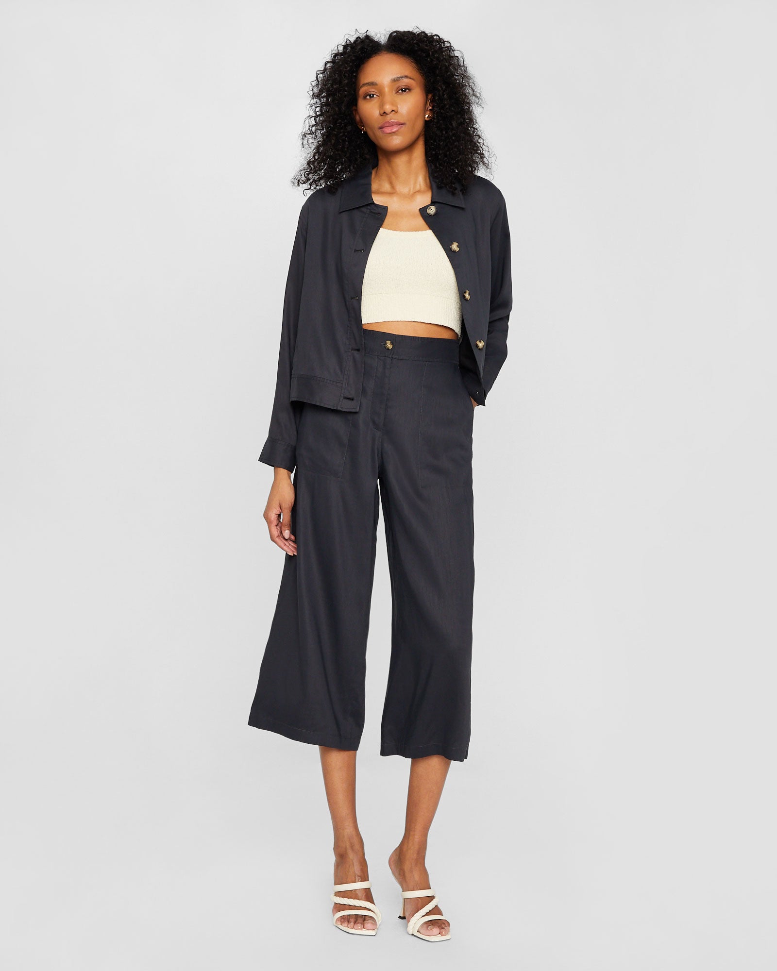 CLUB MONACO - Veste chemise boutonnée - Noir