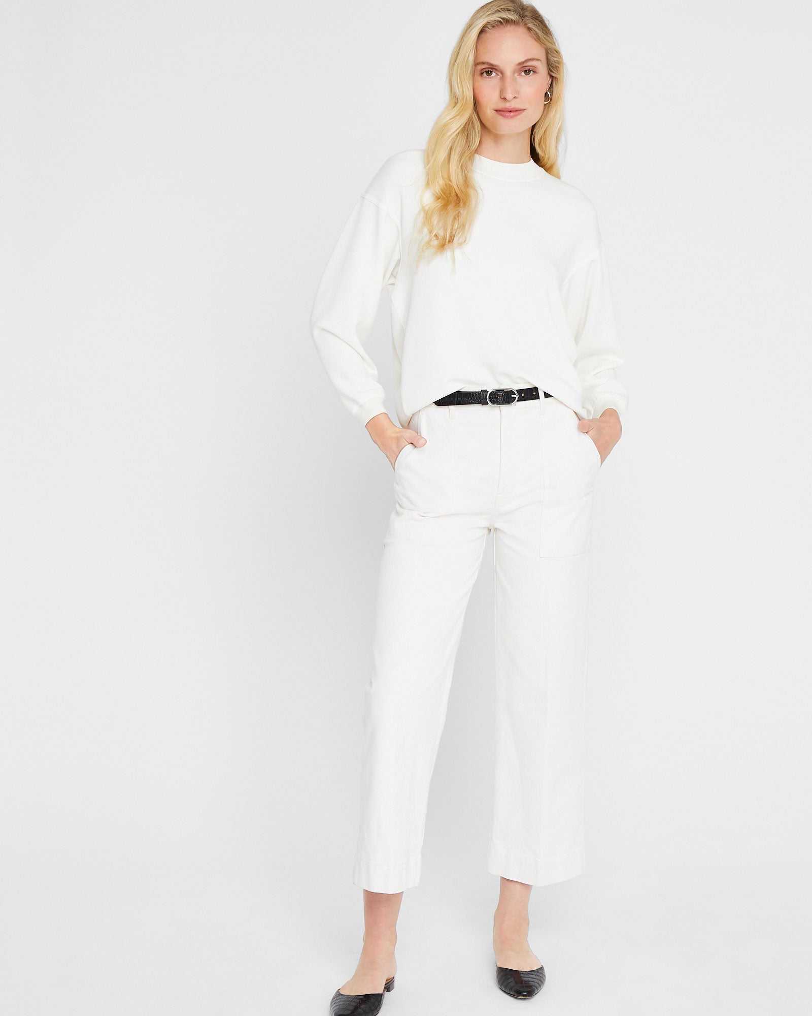 CLUB MONACO - Chandail en molleton moderne - Crème