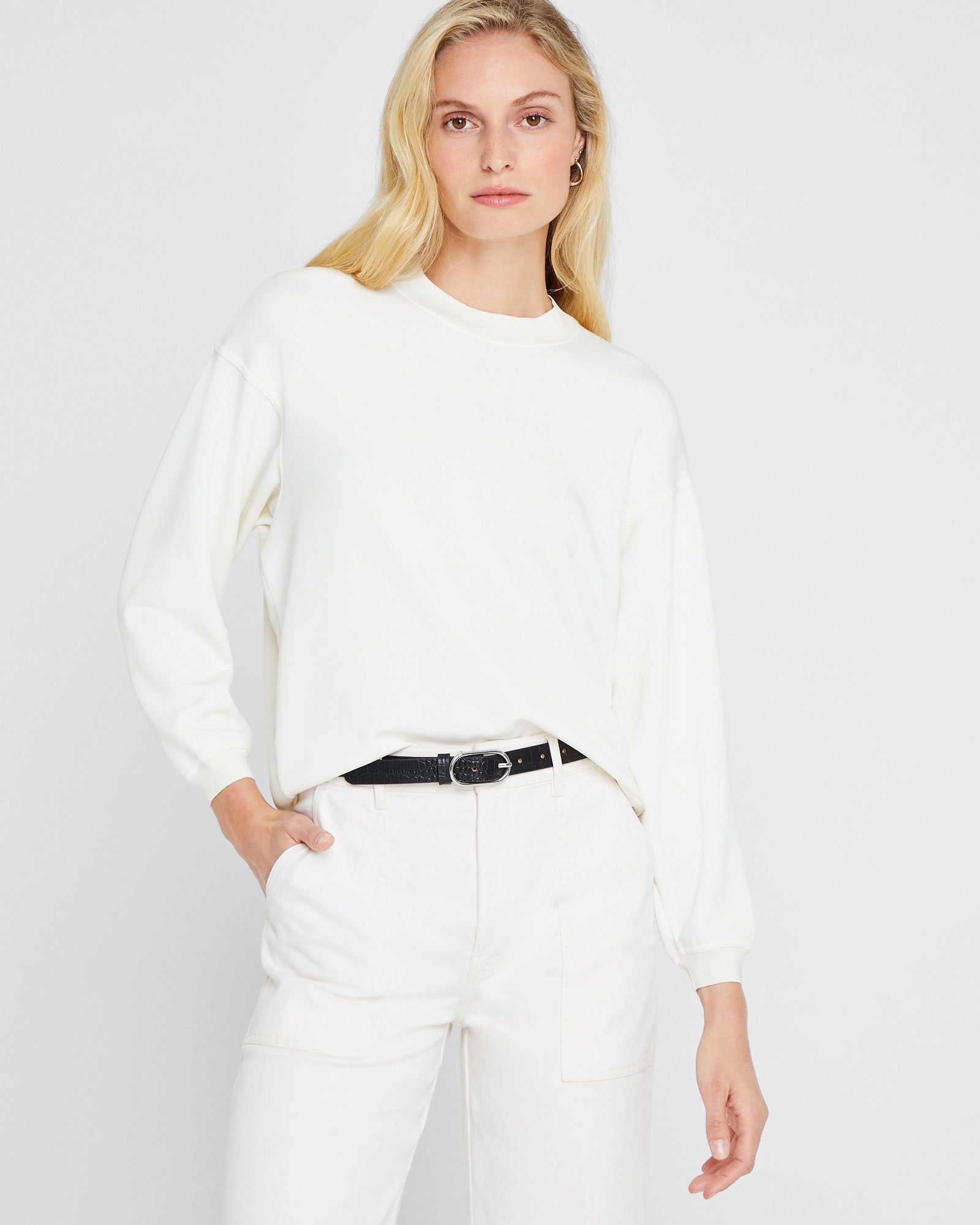 CLUB MONACO - Chandail en molleton moderne - Crème