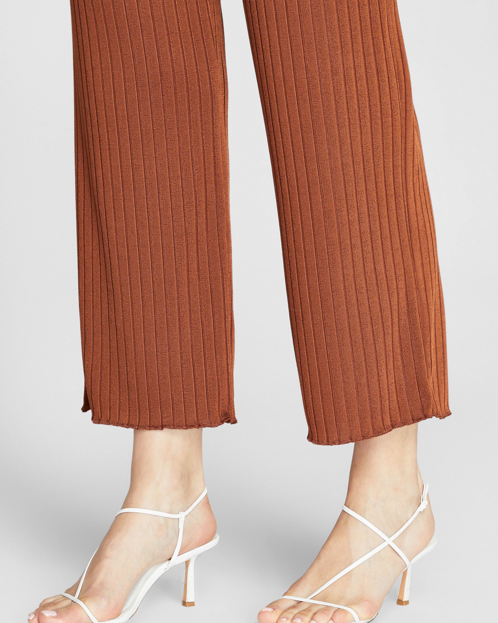 CLUB MONACO - Pantalon à tricot côtelé large - Tortue Ambre