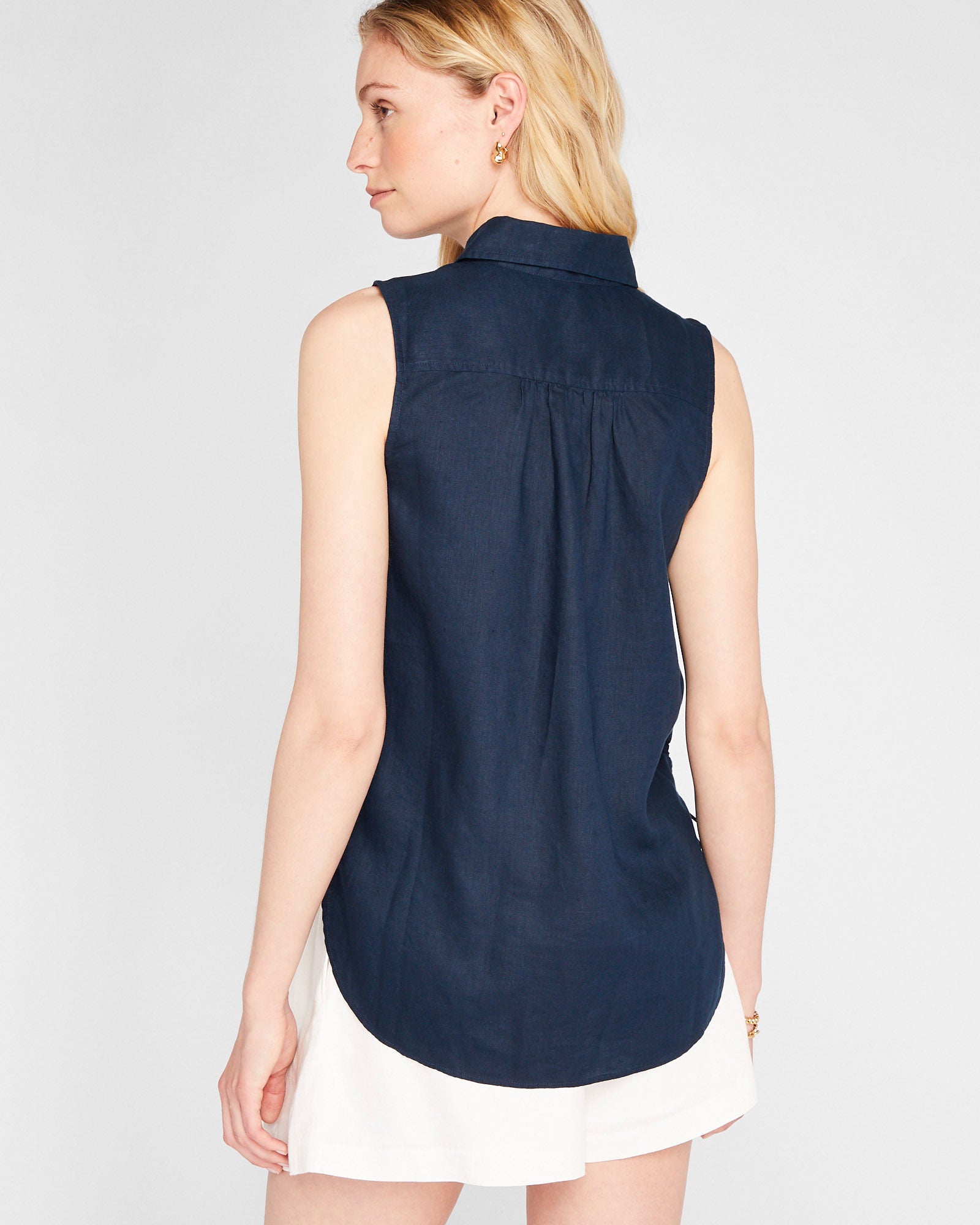 CLUB MONACO - Tunique en lin - Marine