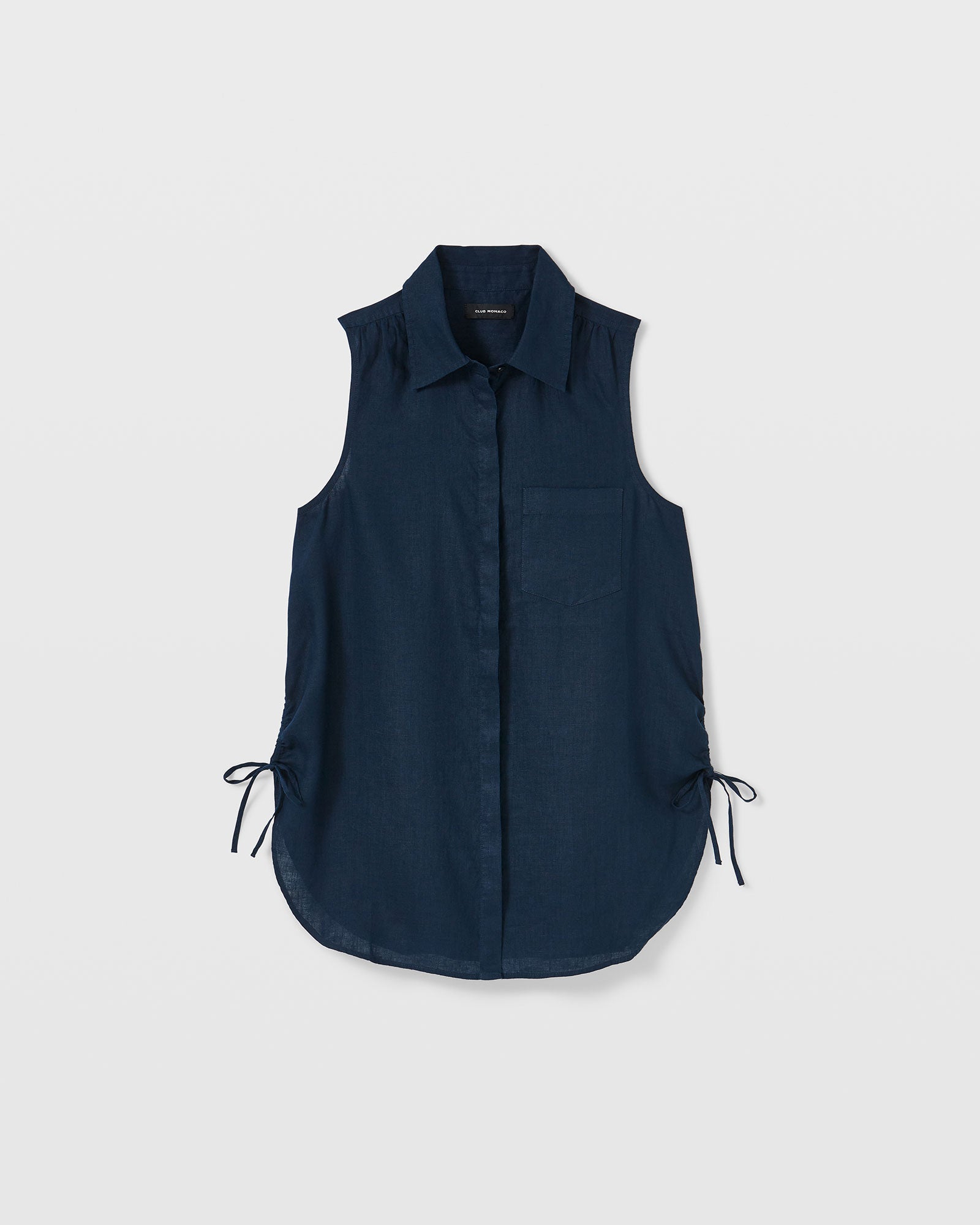 CLUB MONACO - Tunique en lin - Marine
