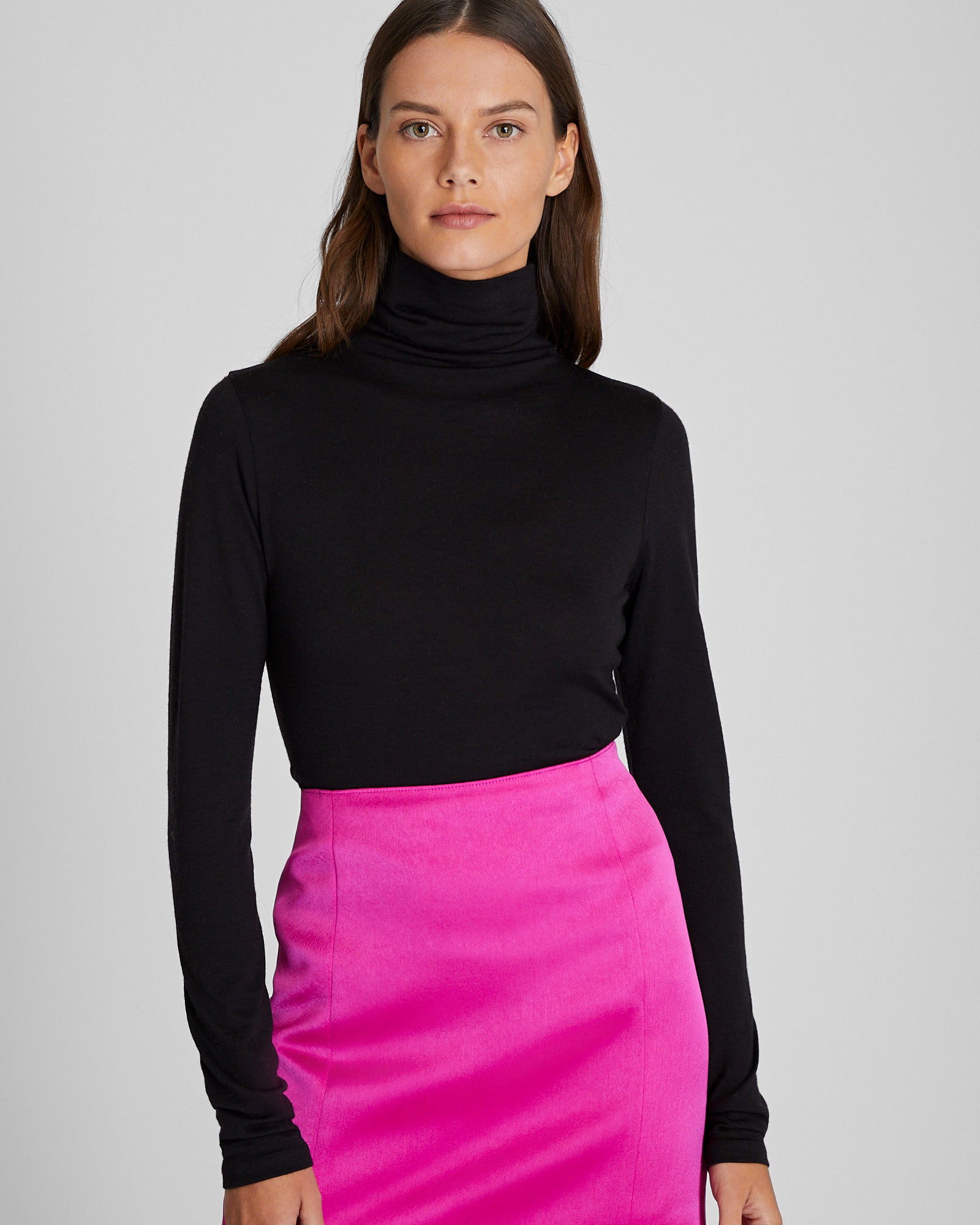 CLUB MONACO - Julianna Wool Blend Turtleneck - Black