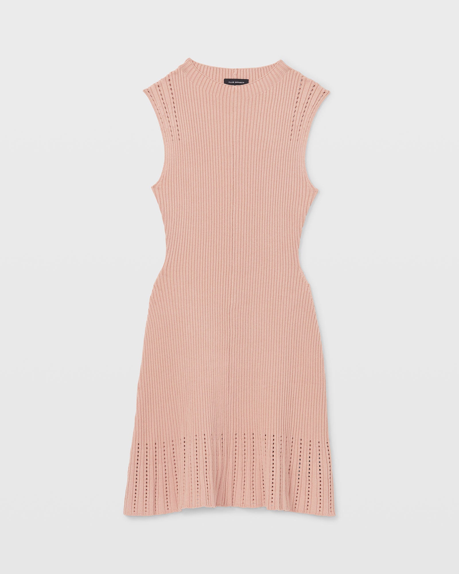 Women's Rose Sleeveless Ribbed Pointelle Dress