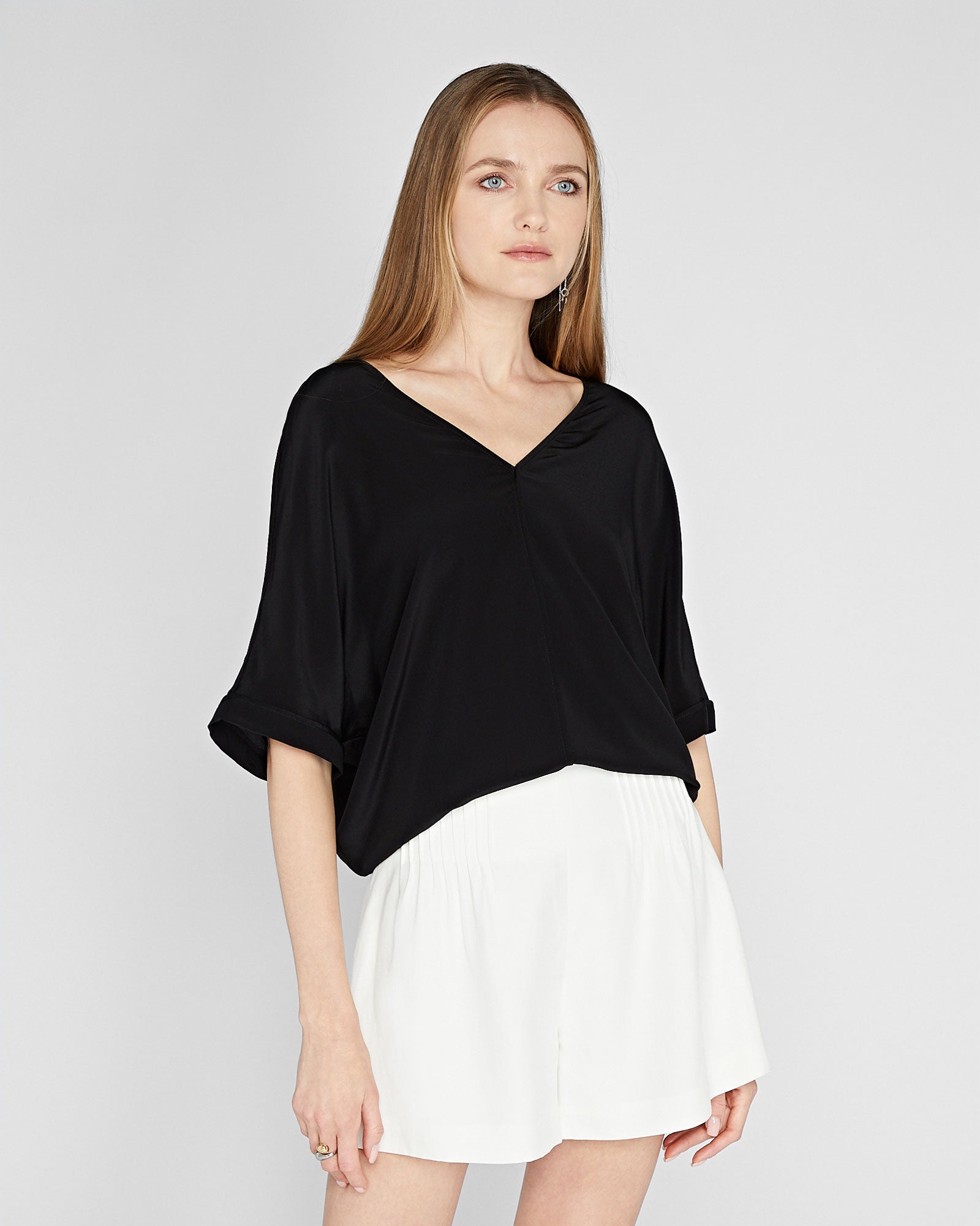 CLUB MONACO - Relaxed Silk Shirt - Black