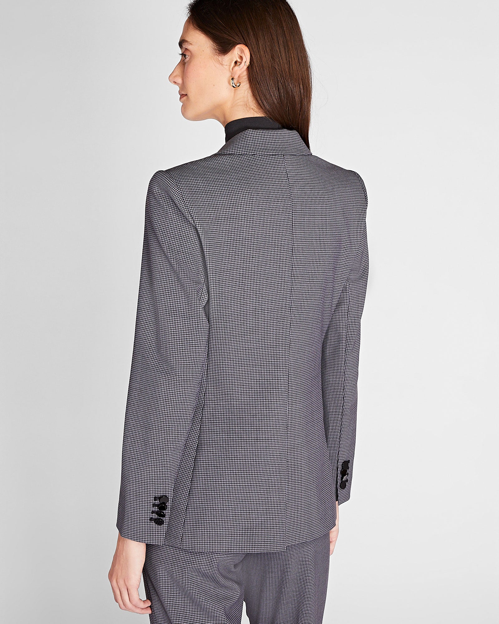 CLUB MONACO - Houndstooth Borrem Blazer - Black Mix