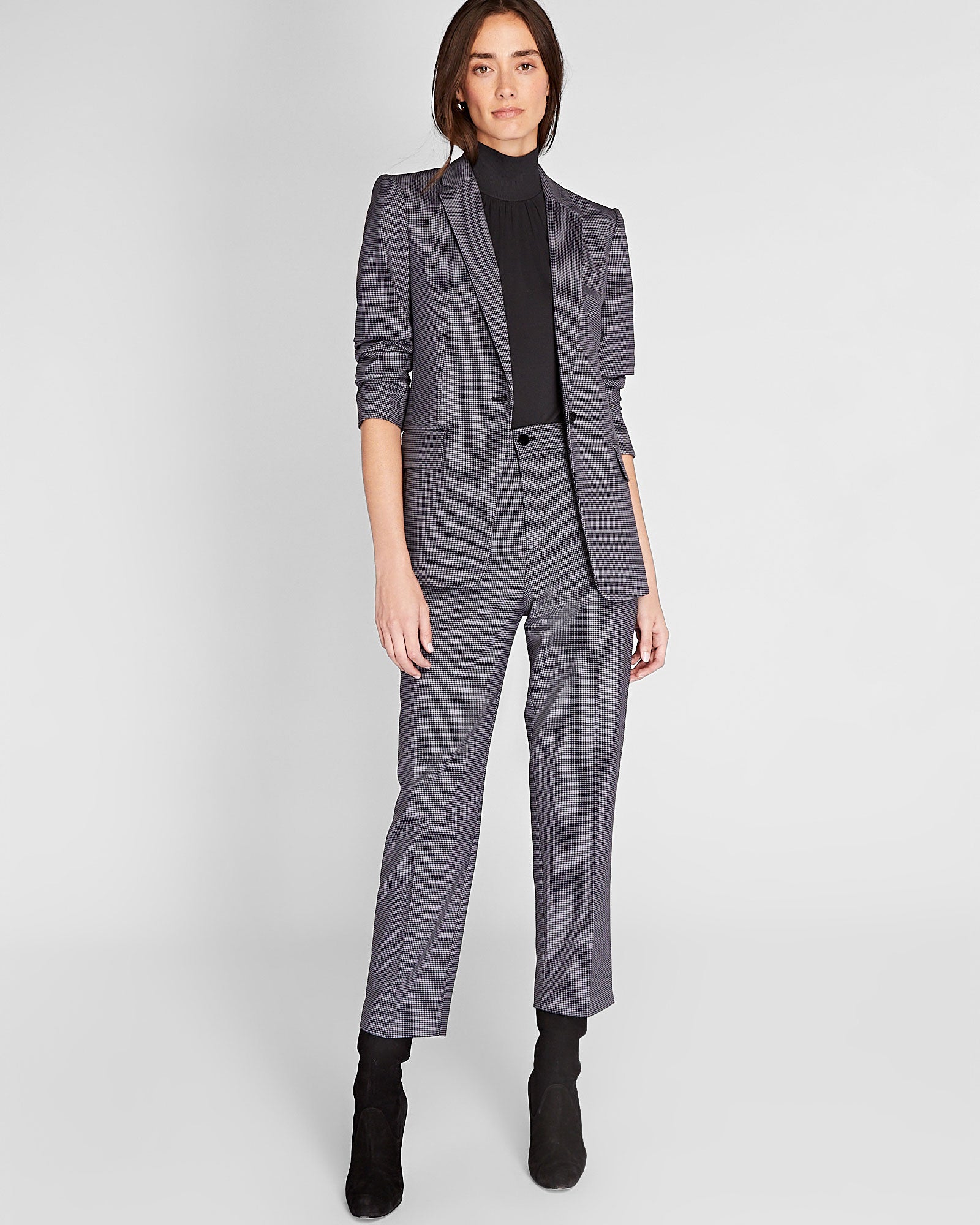 CLUB MONACO - Houndstooth Borrem Blazer - Black Mix