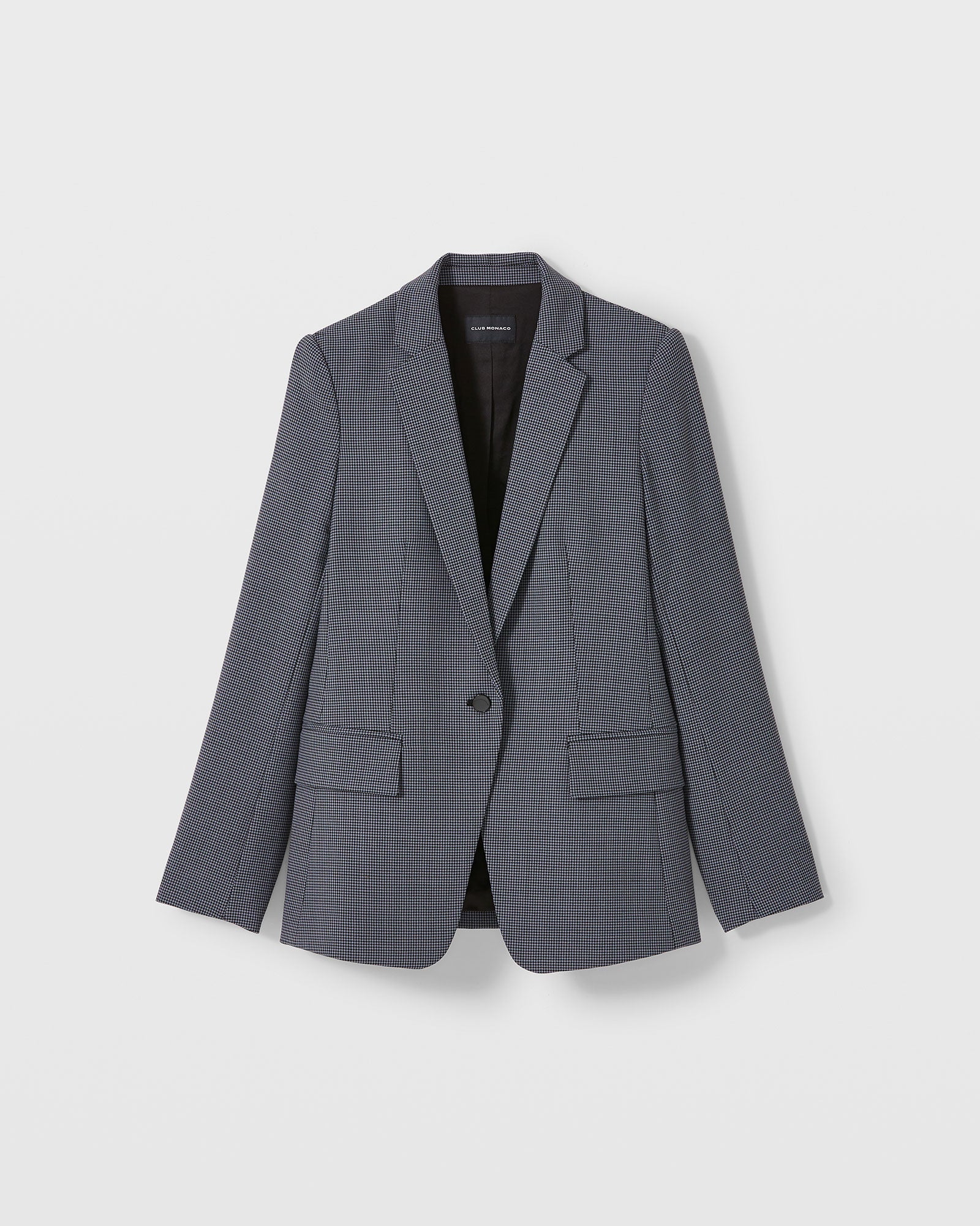 CLUB MONACO - Houndstooth Borrem Blazer - Black Mix