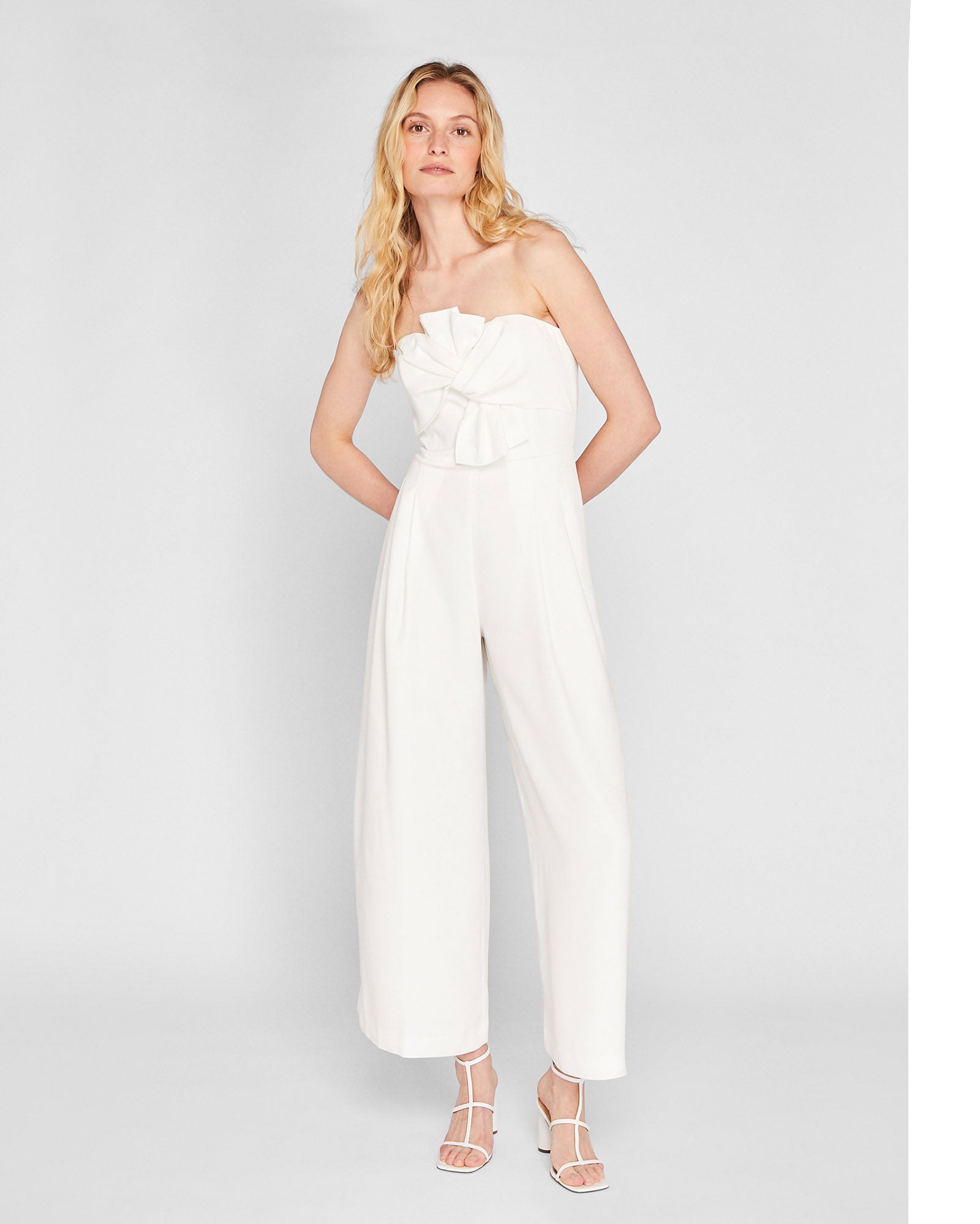 CLUB MONACO - Twist Front Strapless Jumpsuit - Blanc De Blanc