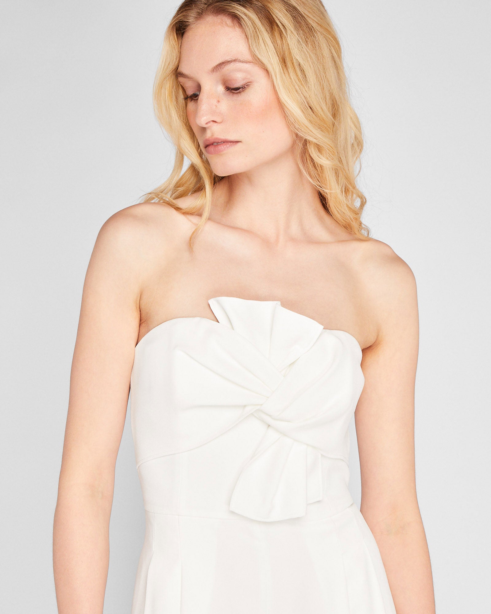 CLUB MONACO - Twist Front Strapless Jumpsuit - Blanc De Blanc