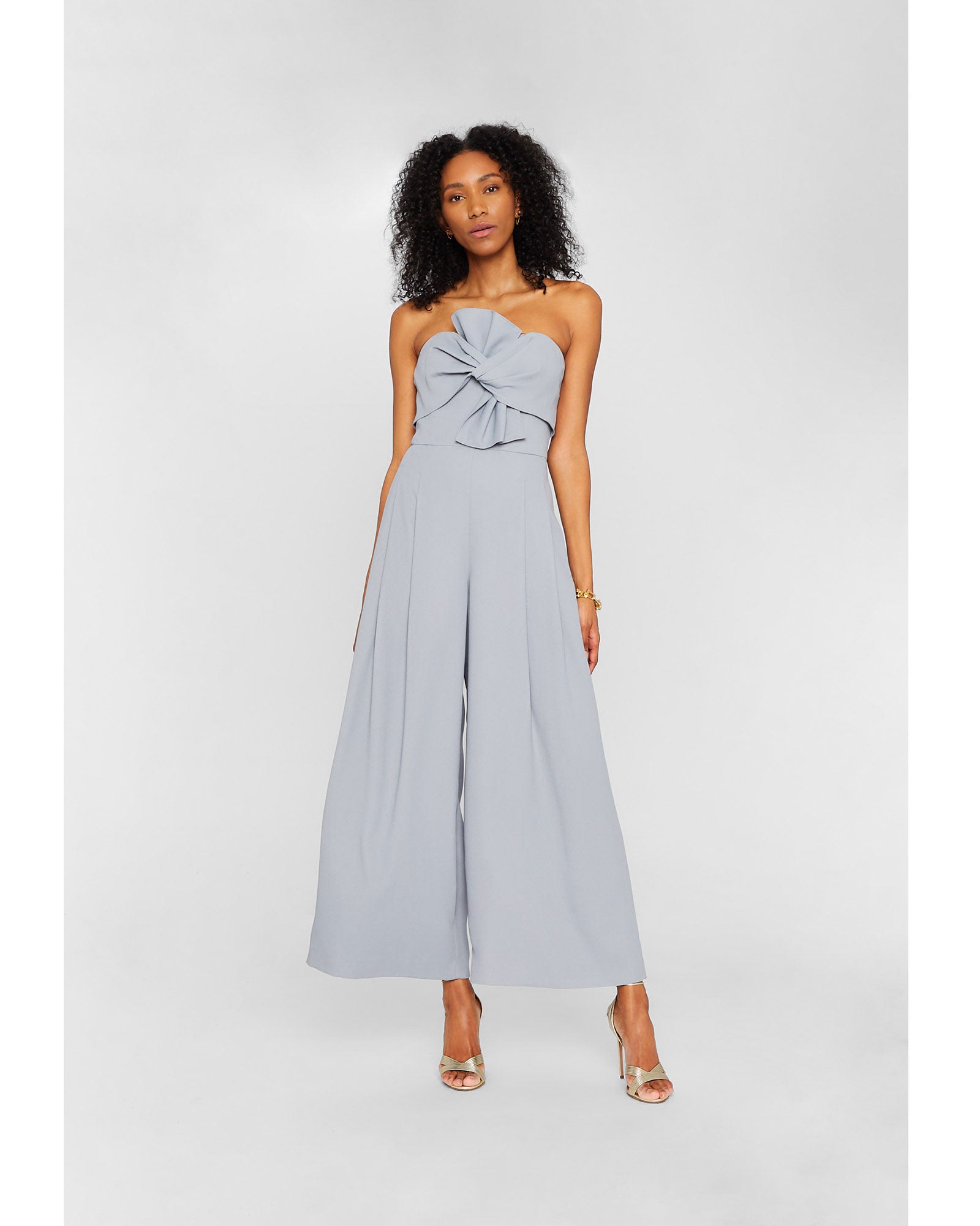 CLUB MONACO - Twist Front Strapless Jumpsuit - Slate Blue