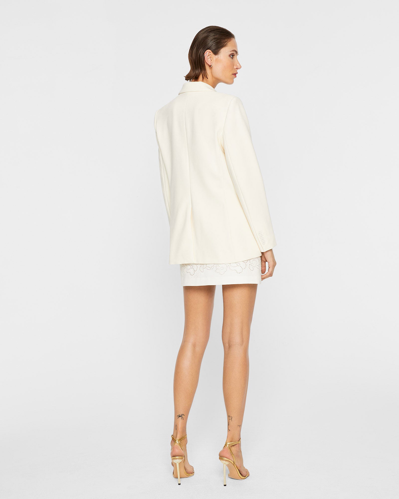 CLUB MONACO - Embroidered Eyelet Mini Skirt - White