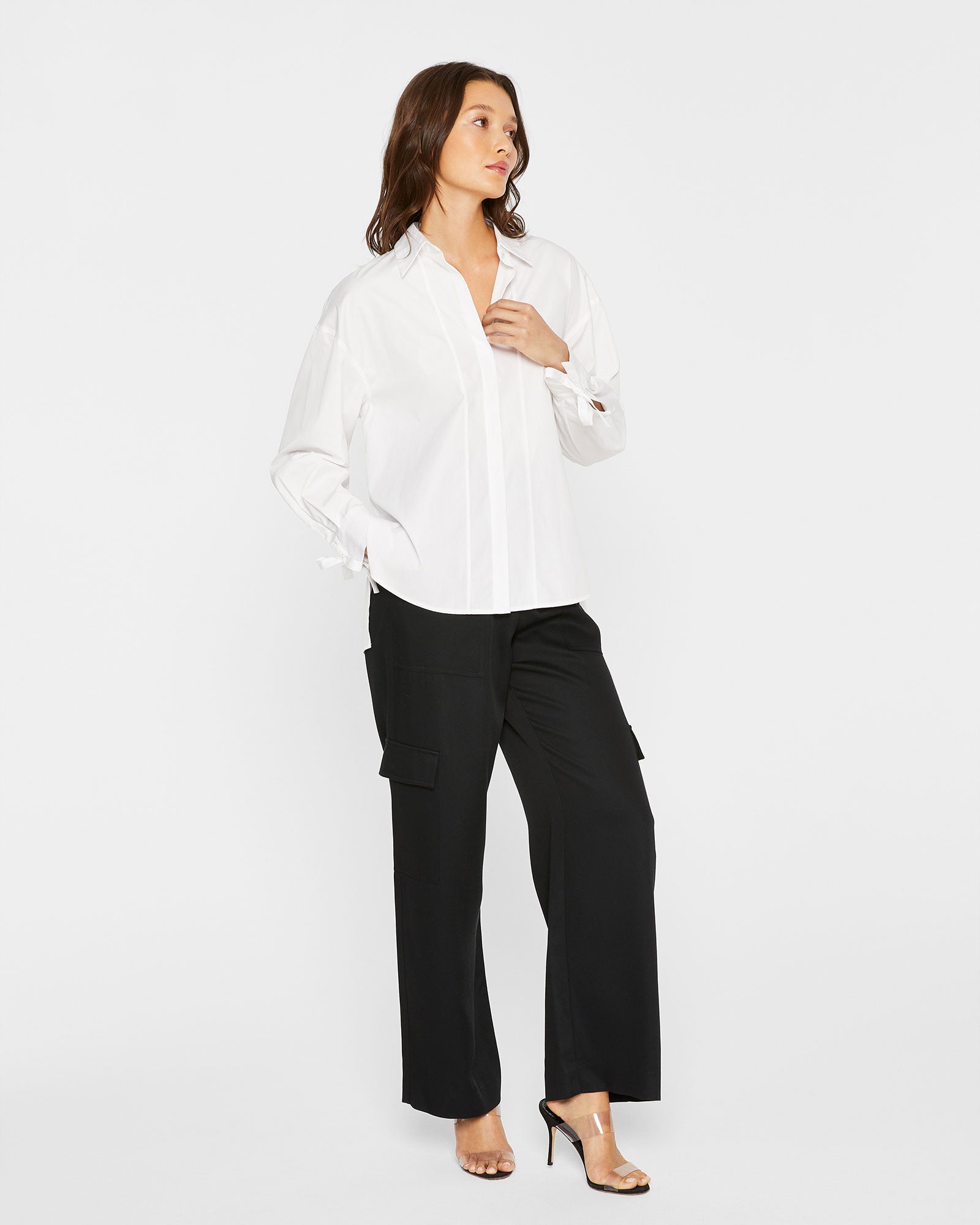 CLUB MONACO - Blouse à attaches de fin de semaine - Blanc