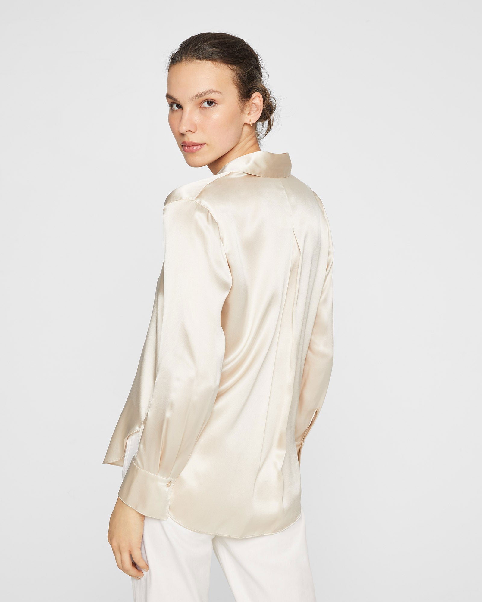 CLUB MONACO - Silk Charmeuse Button-Down Shirt - Pale Pink