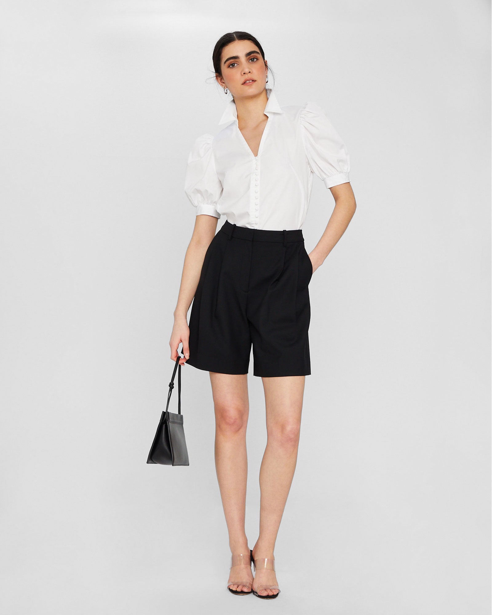CLUB MONACO - Chemise à manches bouffantes - Blanc