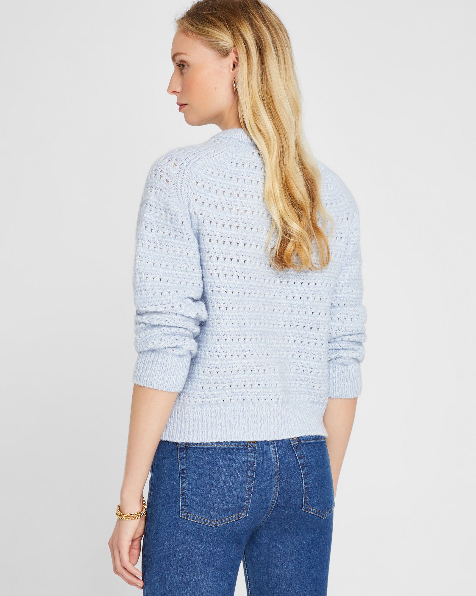 CLUB MONACO - Chandail ras du cou maille texturée - Bleu