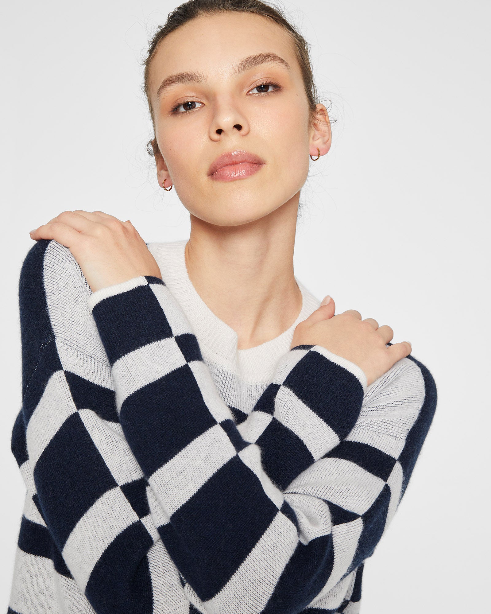 CLUB MONACO - Tricot double-face en cachemire - Blanc-noir