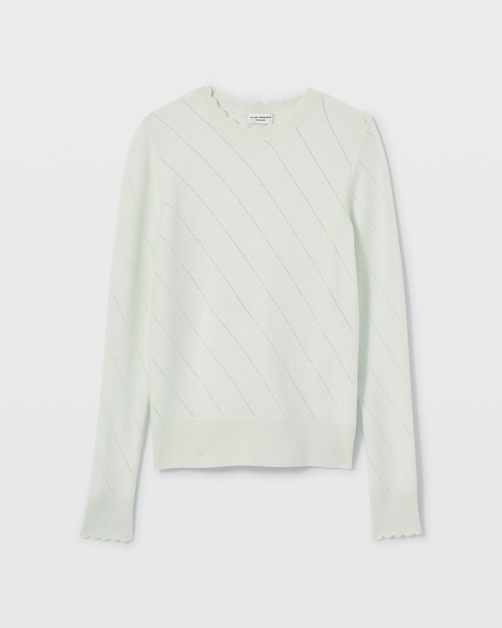 CLUB MONACO - Chandail festonné à motif ajouré - Sage