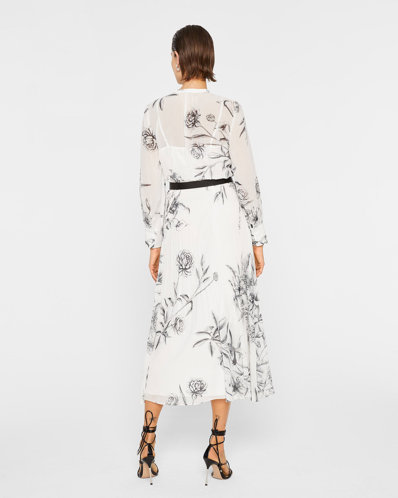 CLUB MONACO - Robe chemisier plissée - Multi